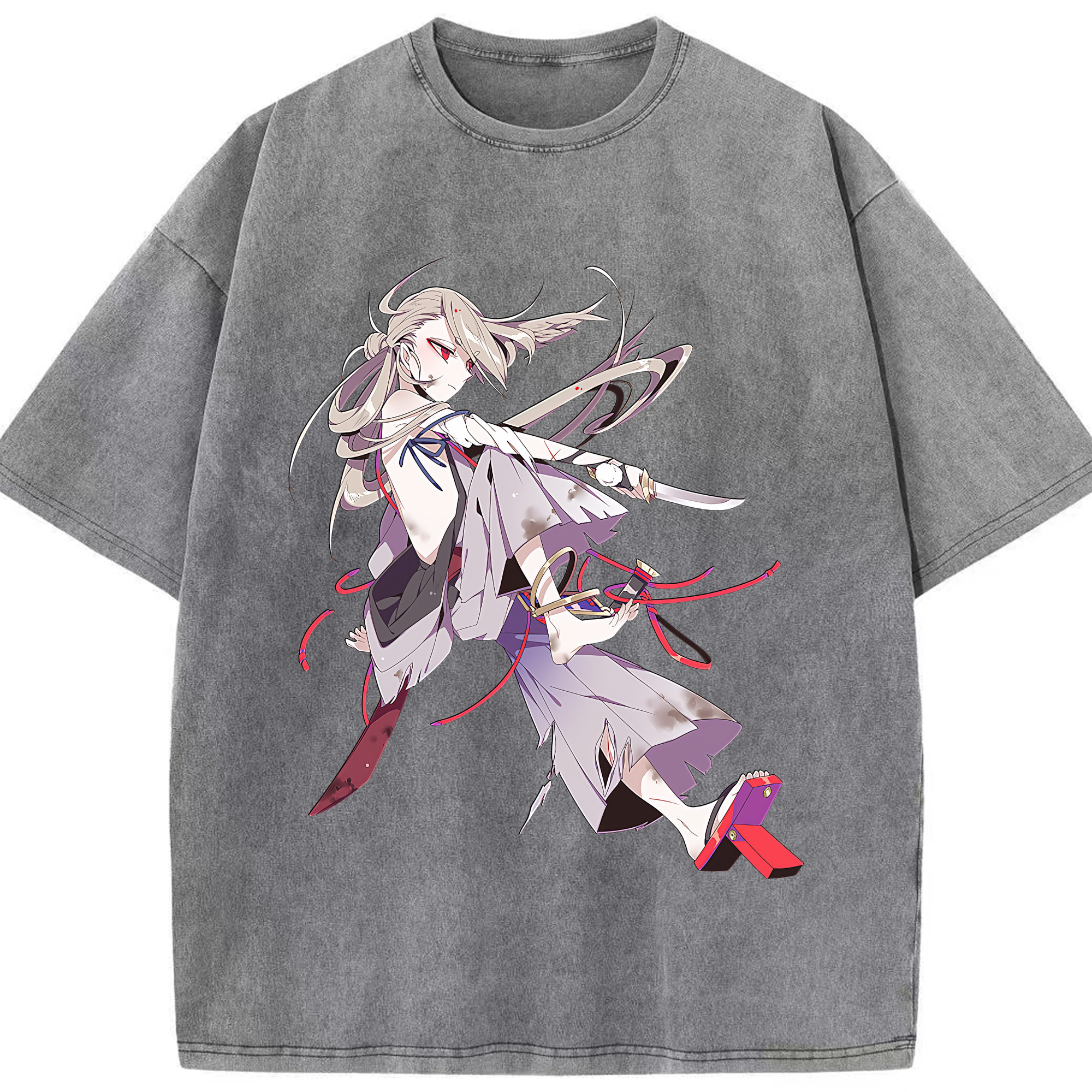 （画像用） 刀剣乱舞 Touken Ranbu 綿100% ヴィンテージ風 半袖Tシャツ（フロントプリント）