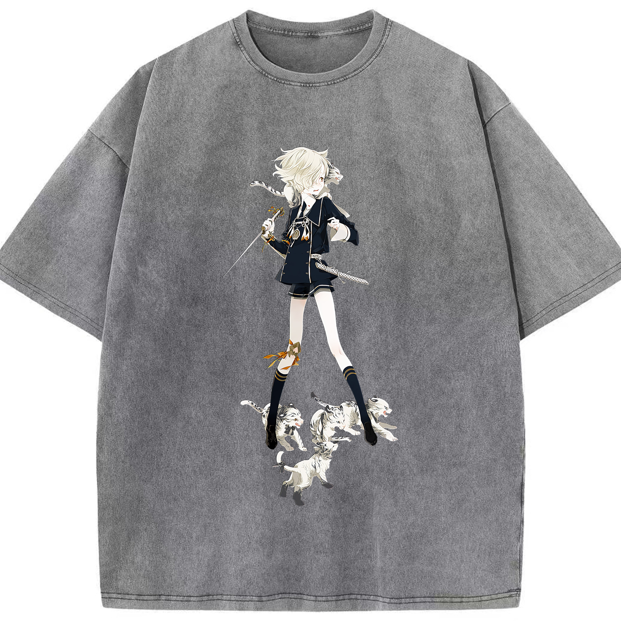 （画像用） 刀剣乱舞 Touken Ranbu 綿100% ヴィンテージ風 半袖Tシャツ（フロントプリント）