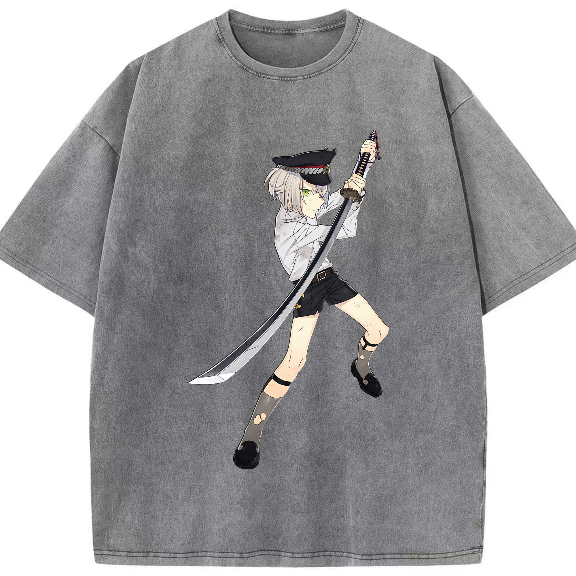 （画像用） 刀剣乱舞 Touken Ranbu 綿100% ヴィンテージ風 半袖Tシャツ（フロントプリント）