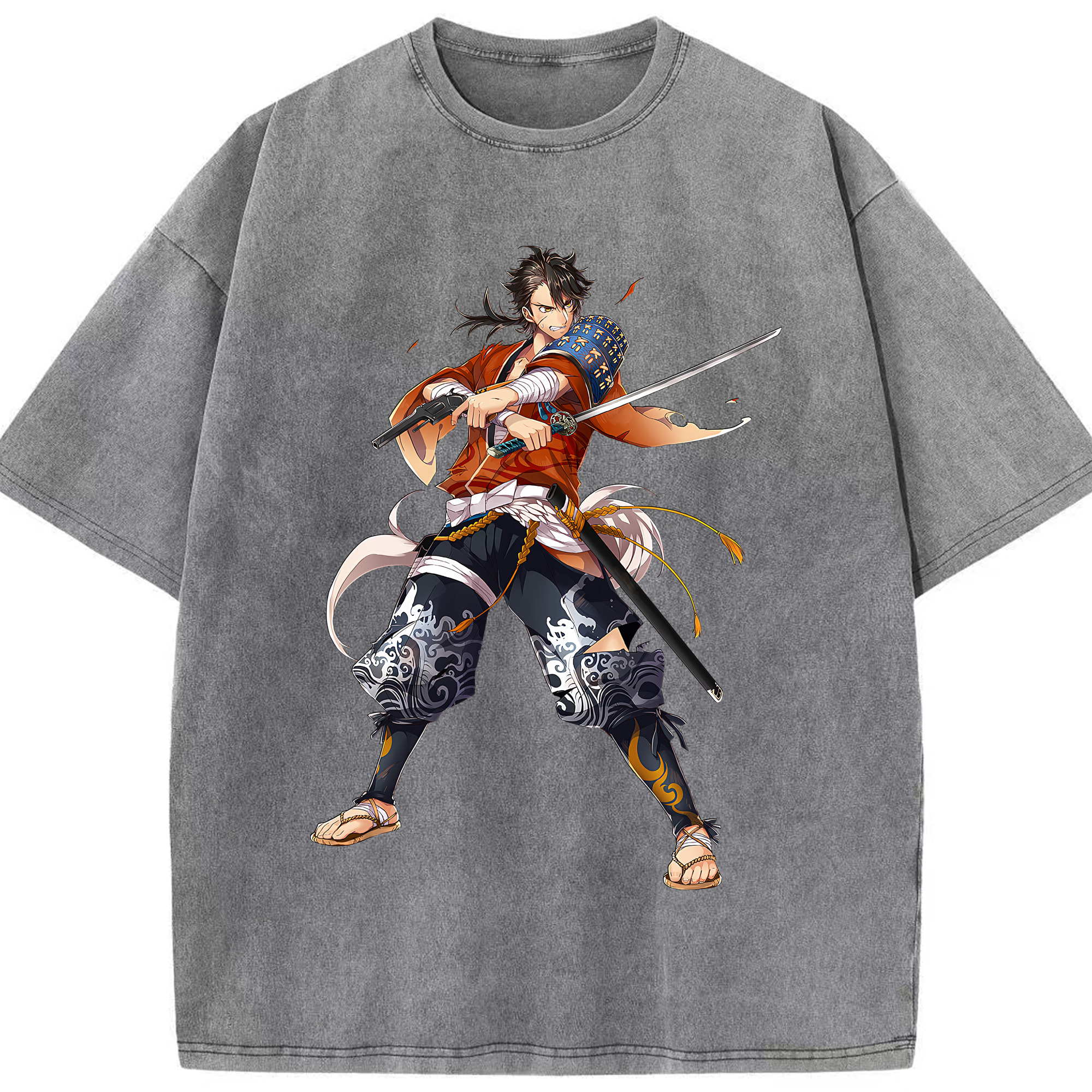 （画像用） 刀剣乱舞 Touken Ranbu 綿100% ヴィンテージ風 半袖Tシャツ（フロントプリント）