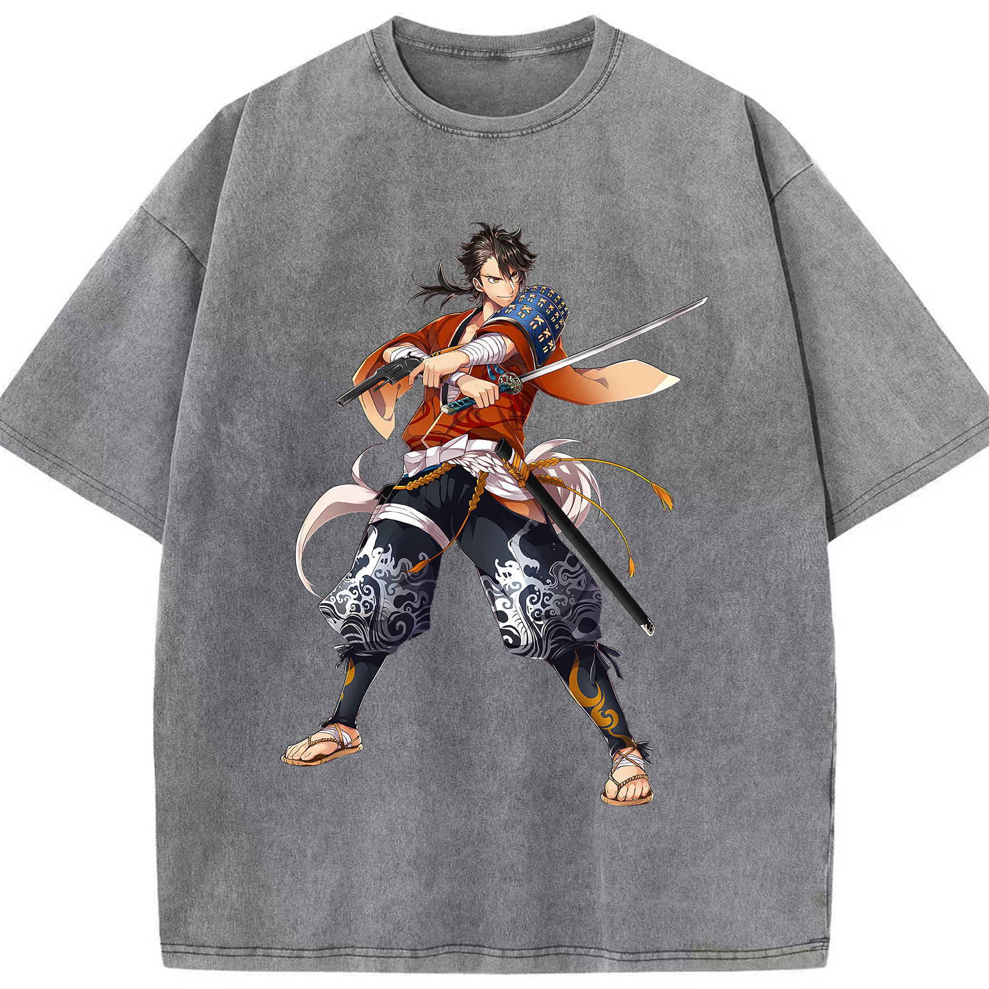 （画像用） 刀剣乱舞 Touken Ranbu 綿100% ヴィンテージ風 半袖Tシャツ（フロントプリント）
