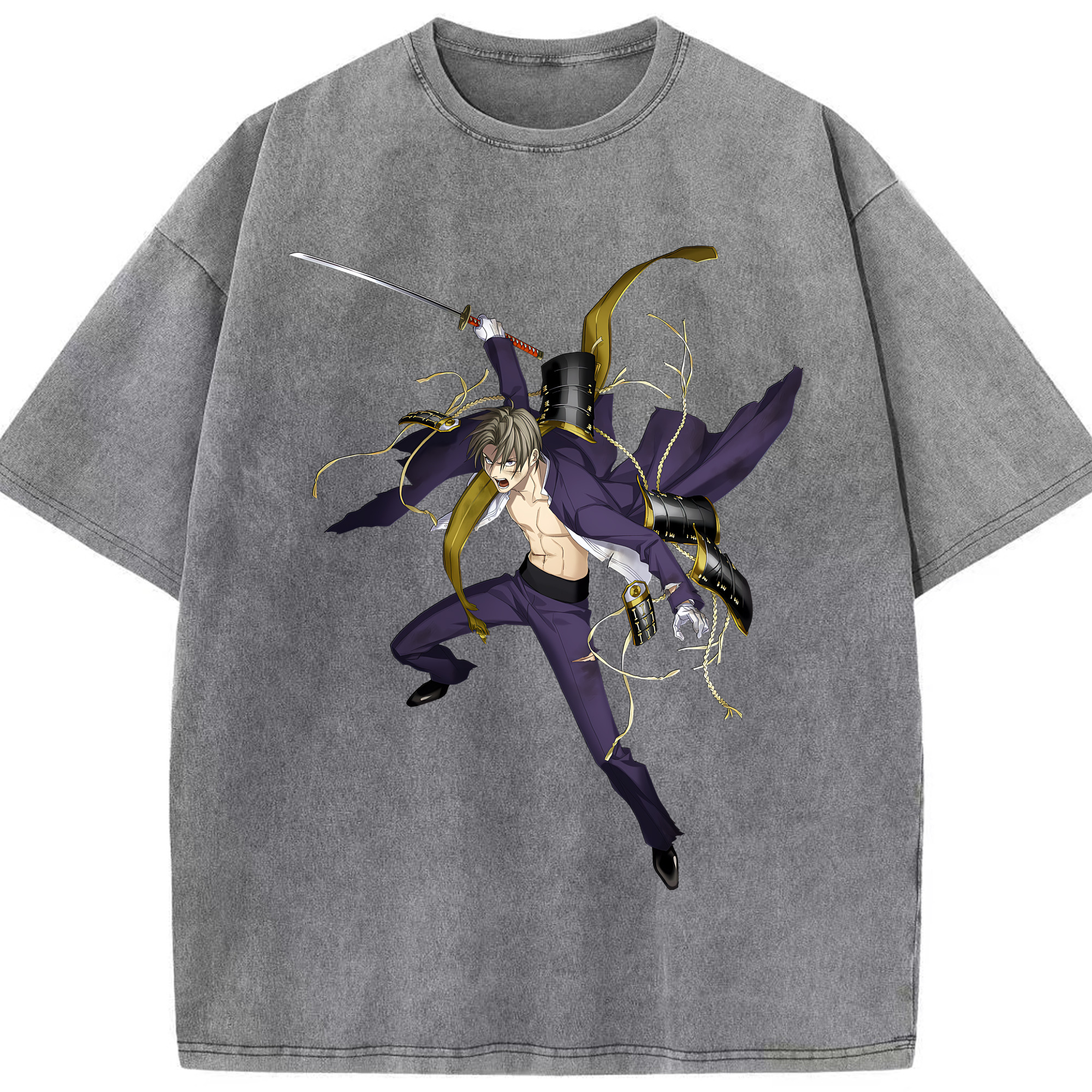 （画像用） 刀剣乱舞 Touken Ranbu 綿100% ヴィンテージ風 半袖Tシャツ（フロントプリント）