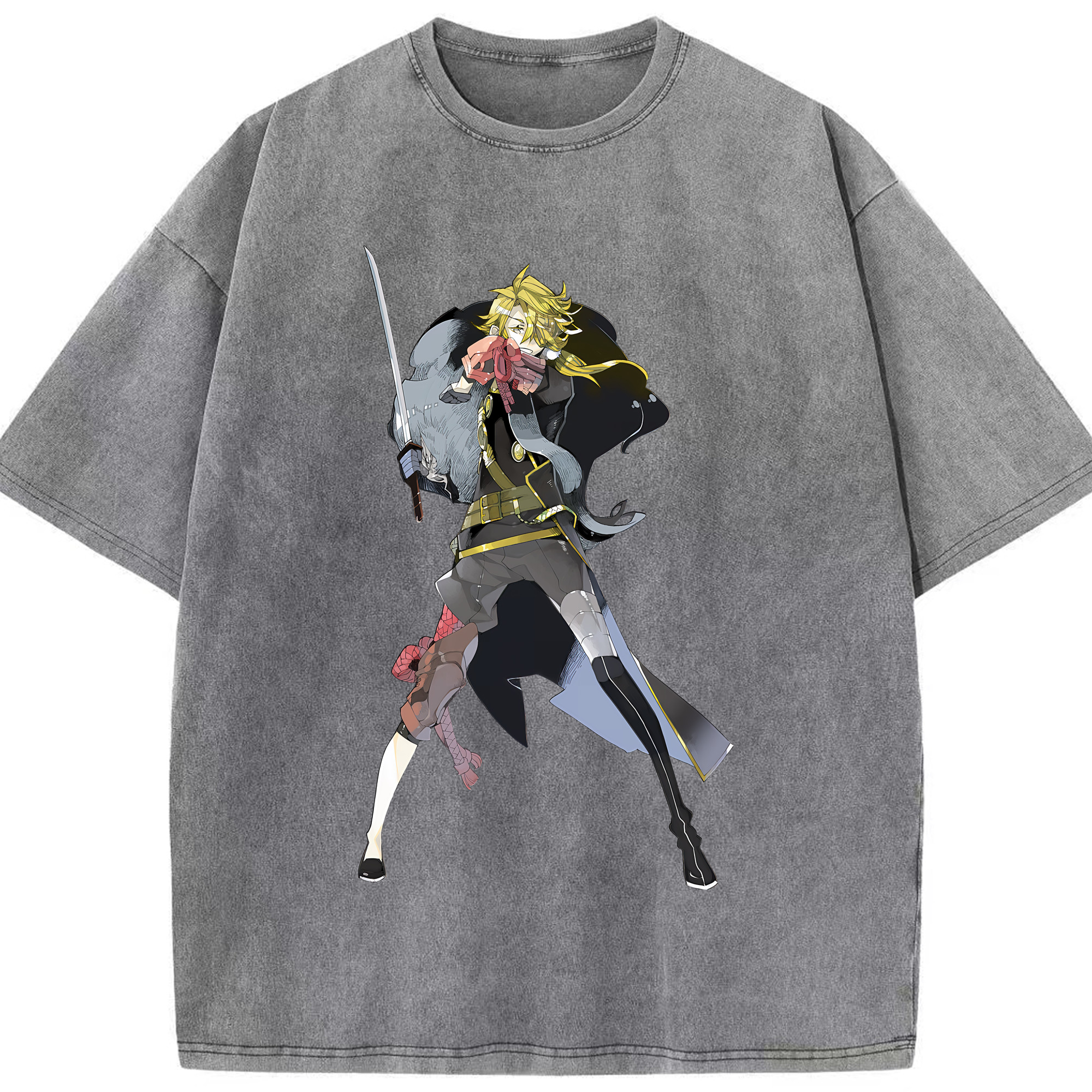 （画像用） 刀剣乱舞 Touken Ranbu 綿100% ヴィンテージ風 半袖Tシャツ（フロントプリント）