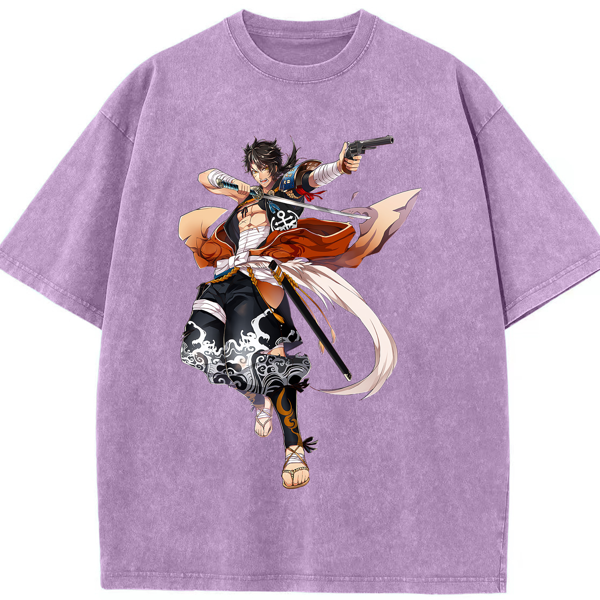 （画像用） 刀剣乱舞 Touken Ranbu 綿100% ヴィンテージ風 半袖Tシャツ（フロントプリント）