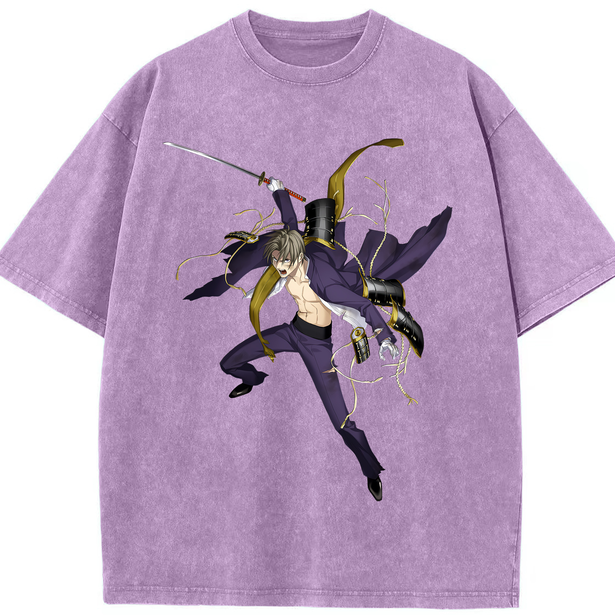 （画像用） 刀剣乱舞 Touken Ranbu 綿100% ヴィンテージ風 半袖Tシャツ（フロントプリント）