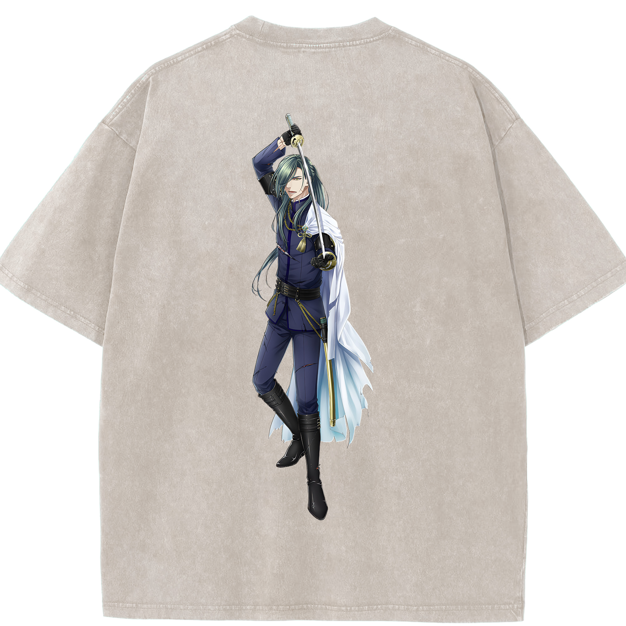 （画像用） 刀剣乱舞 Touken Ranbu 綿100% ヴィンテージ風 半袖Tシャツ（背面プリント）
