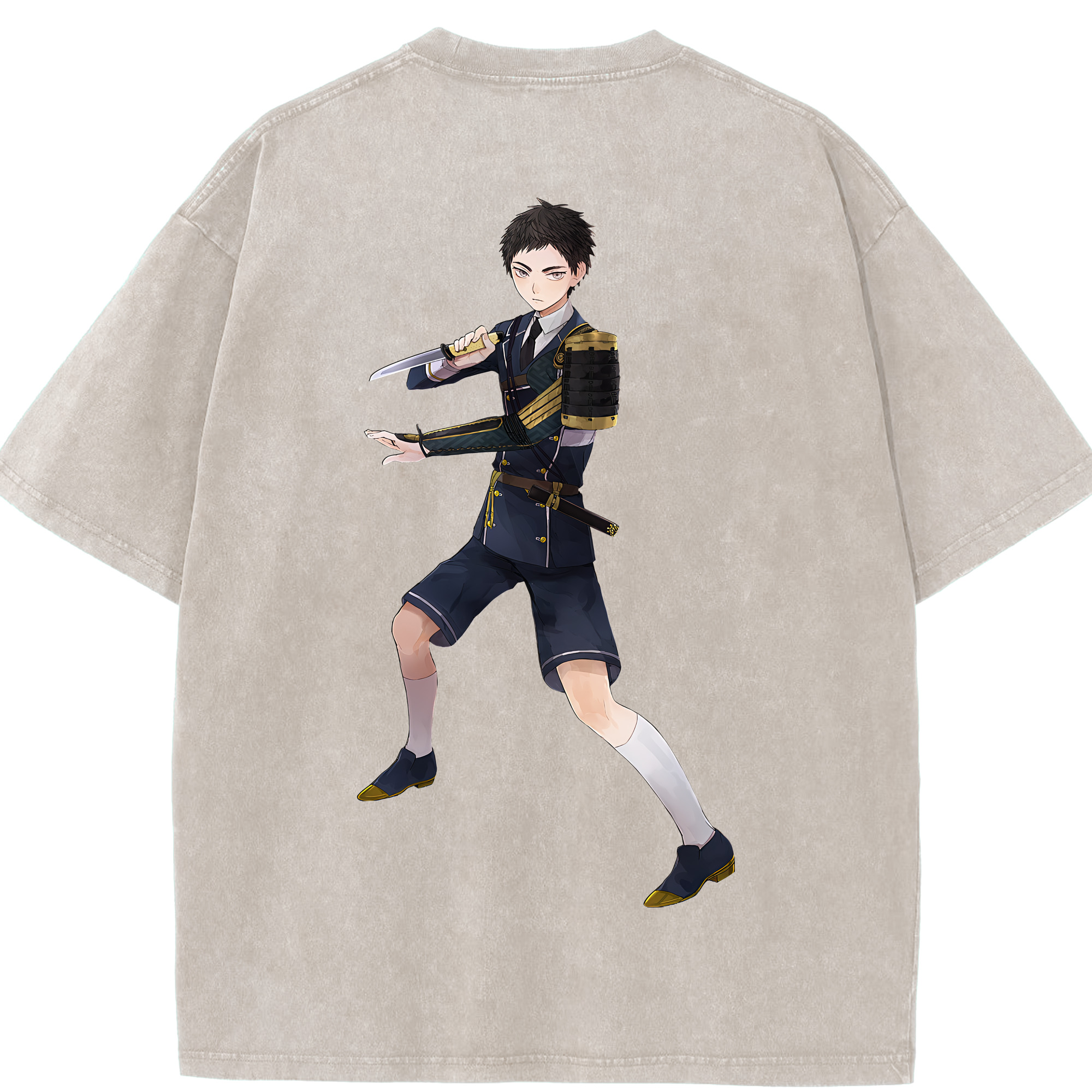 （画像用） 刀剣乱舞 Touken Ranbu 綿100% ヴィンテージ風 半袖Tシャツ（背面プリント）