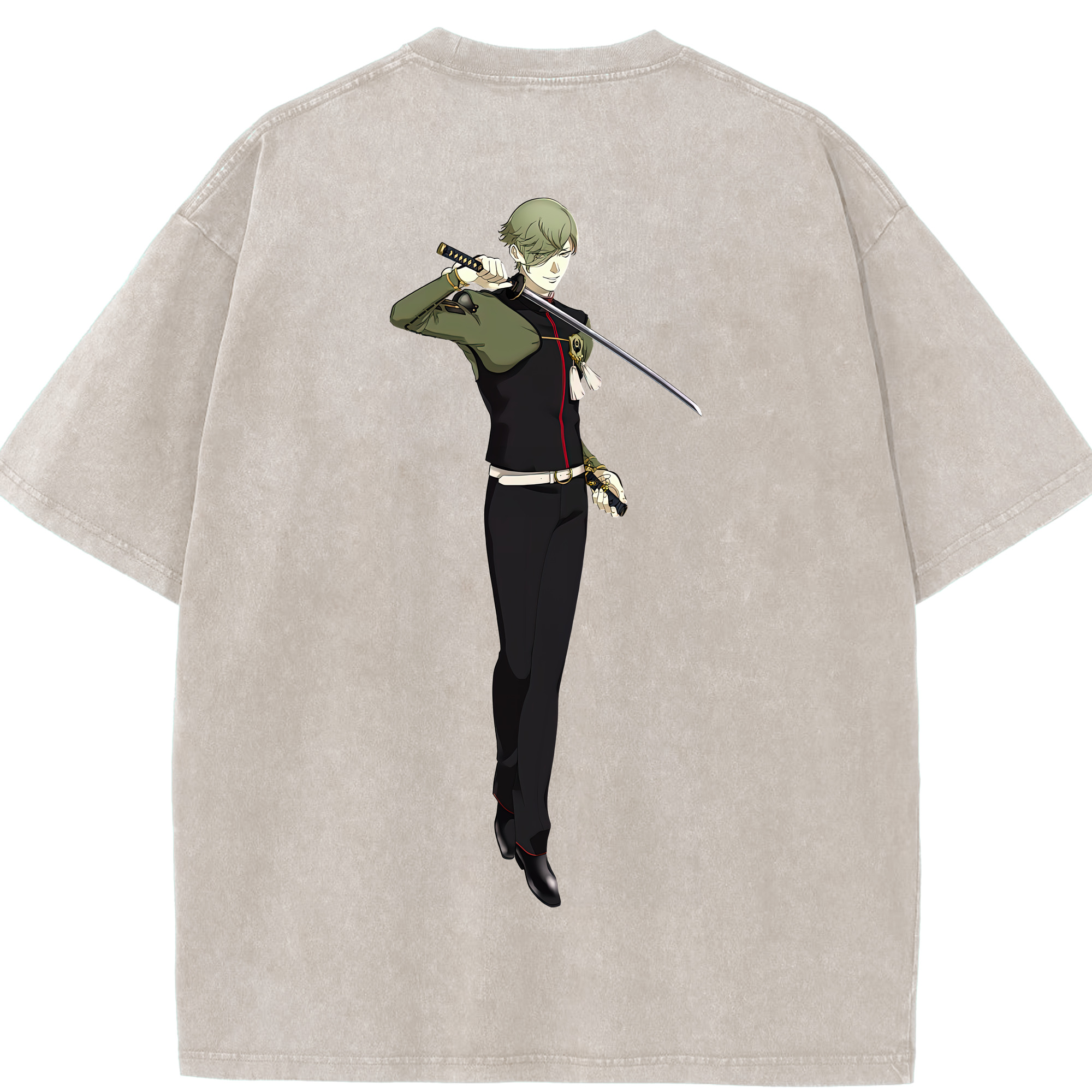 （画像用） 刀剣乱舞 Touken Ranbu 綿100% ヴィンテージ風 半袖Tシャツ（背面プリント）