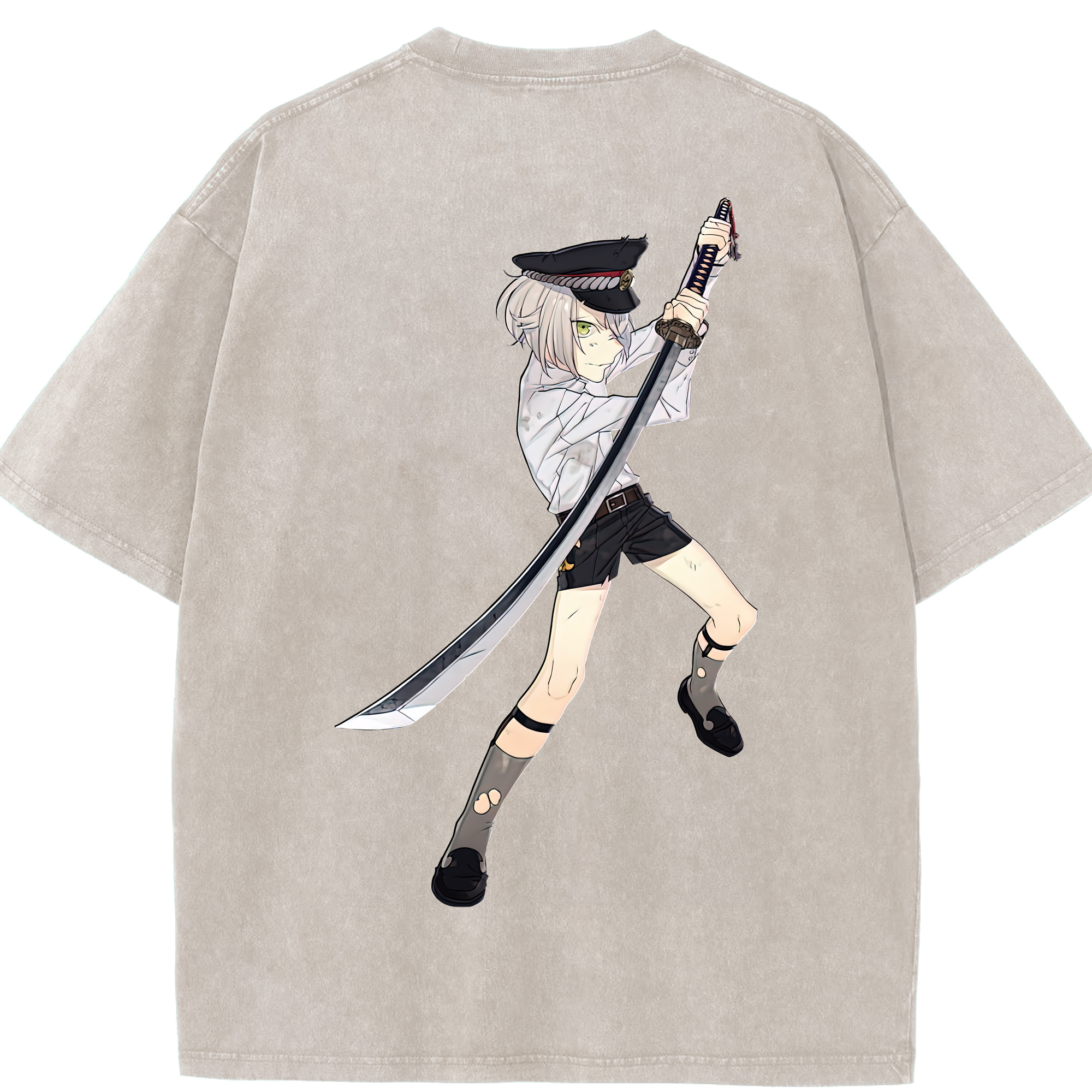 （画像用） 刀剣乱舞 Touken Ranbu 綿100% ヴィンテージ風 半袖Tシャツ（背面プリント）