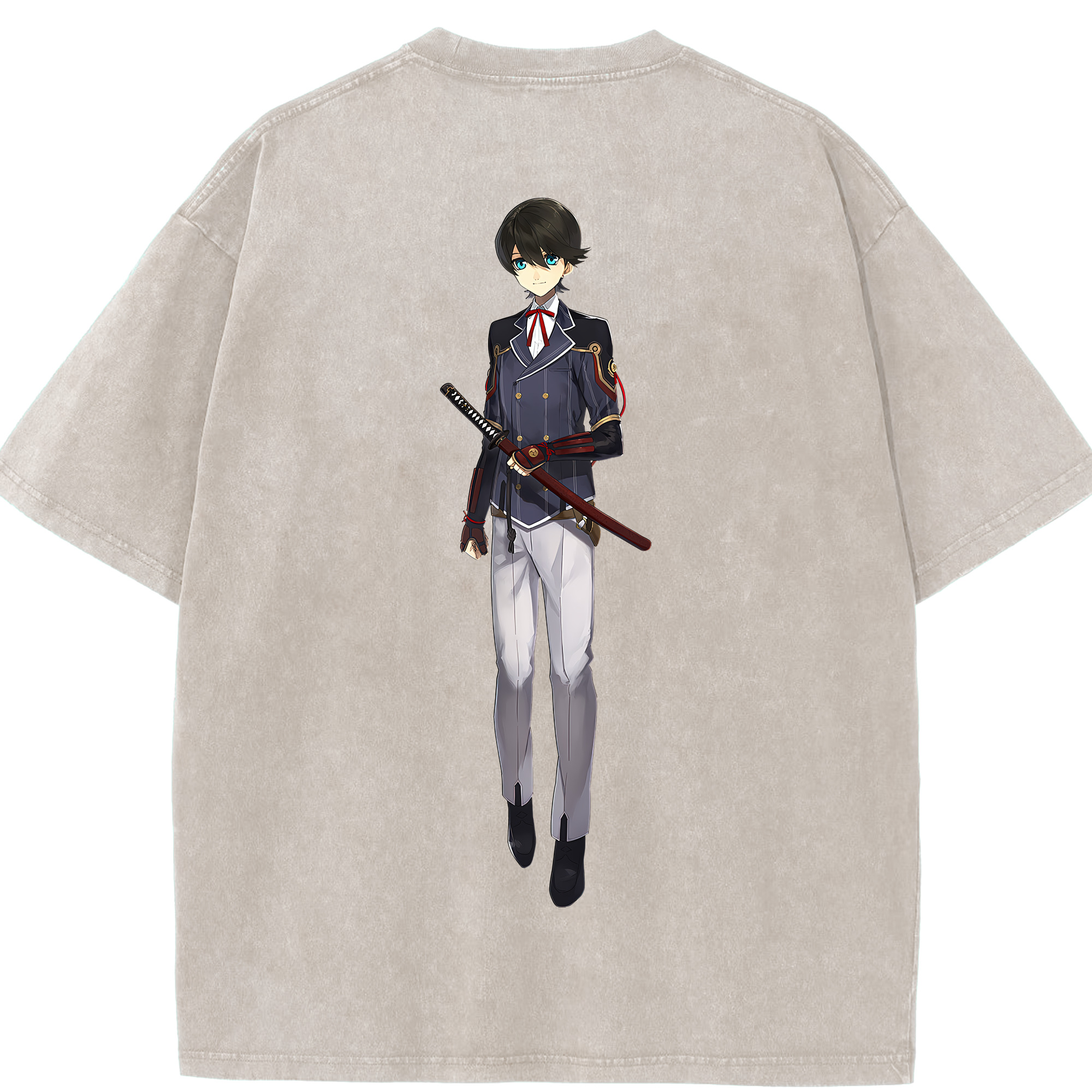 （画像用） 刀剣乱舞 Touken Ranbu 綿100% ヴィンテージ風 半袖Tシャツ（背面プリント）