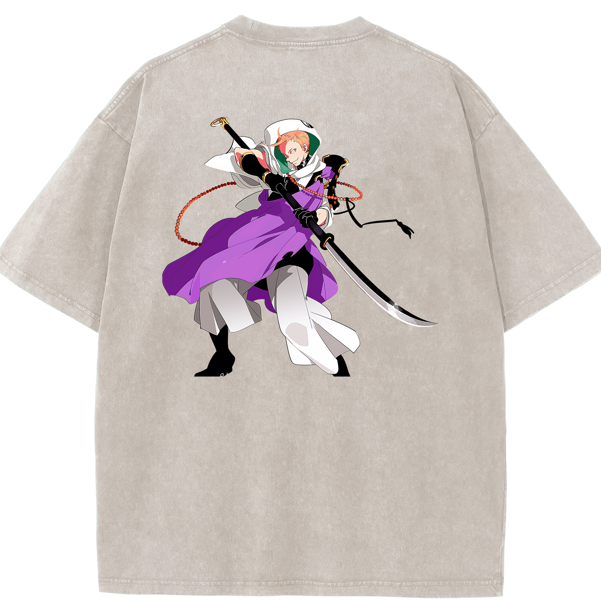 （画像用） 刀剣乱舞 Touken Ranbu 綿100% ヴィンテージ風 半袖Tシャツ（背面プリント）