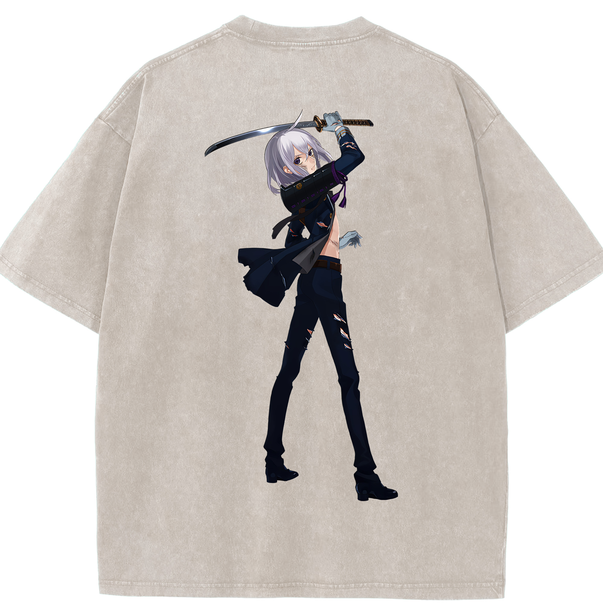 （画像用） 刀剣乱舞 Touken Ranbu 綿100% ヴィンテージ風 半袖Tシャツ（背面プリント）