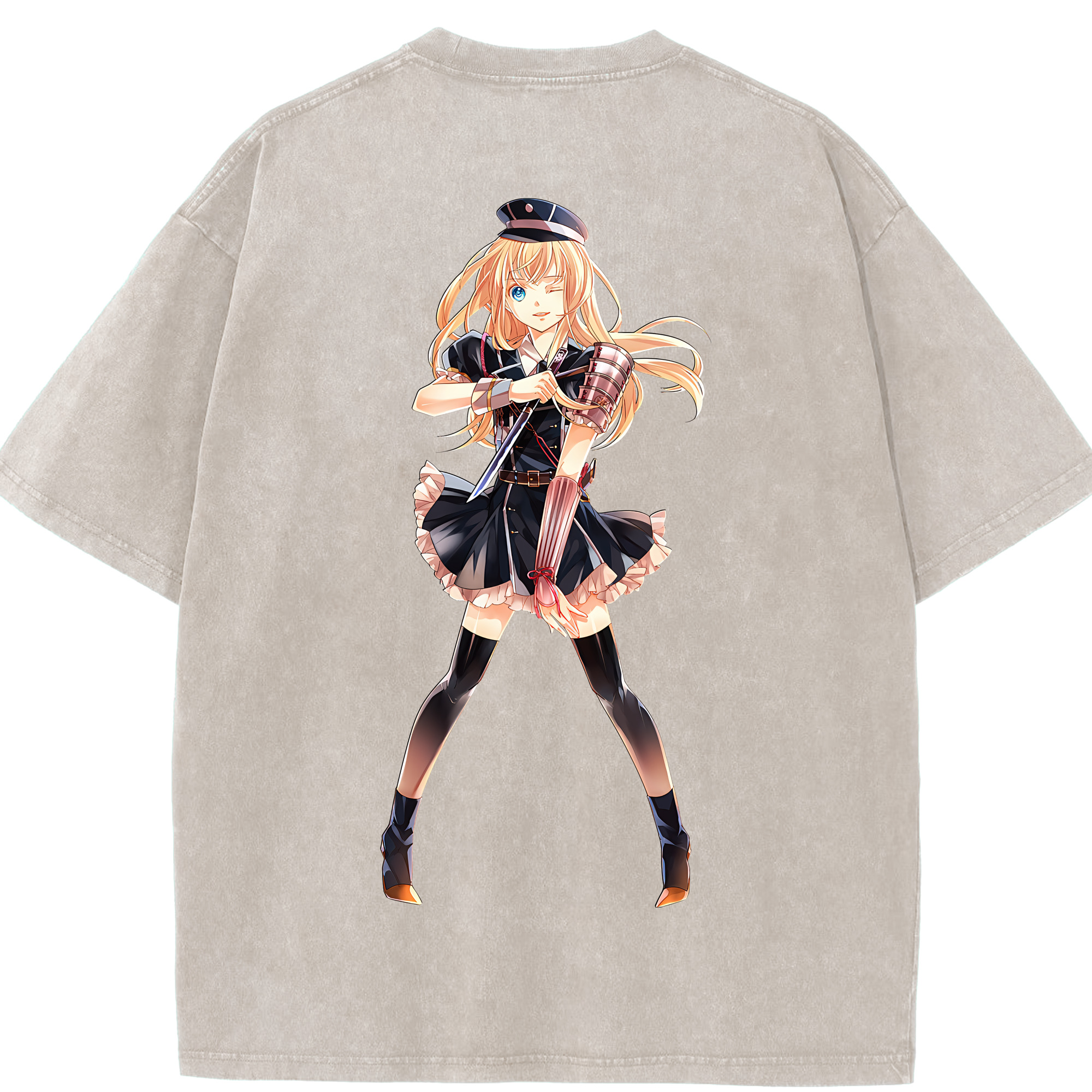 （画像用） 刀剣乱舞 Touken Ranbu 綿100% ヴィンテージ風 半袖Tシャツ（背面プリント）