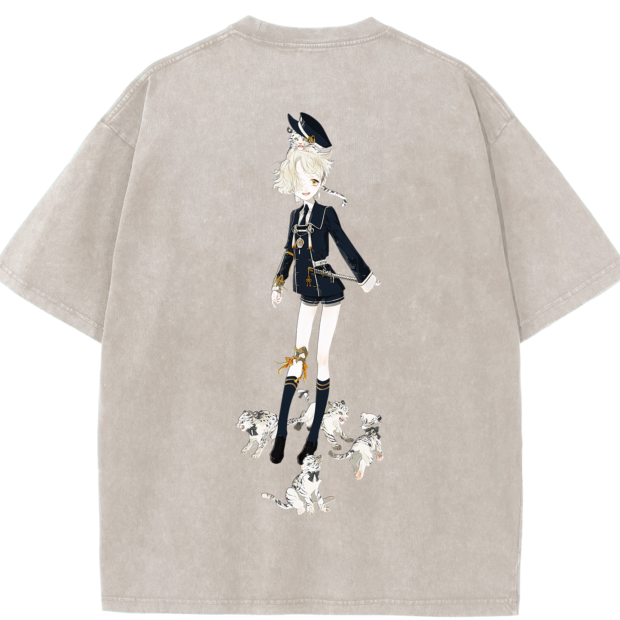 （画像用） 刀剣乱舞 Touken Ranbu 綿100% ヴィンテージ風 半袖Tシャツ（背面プリント）
