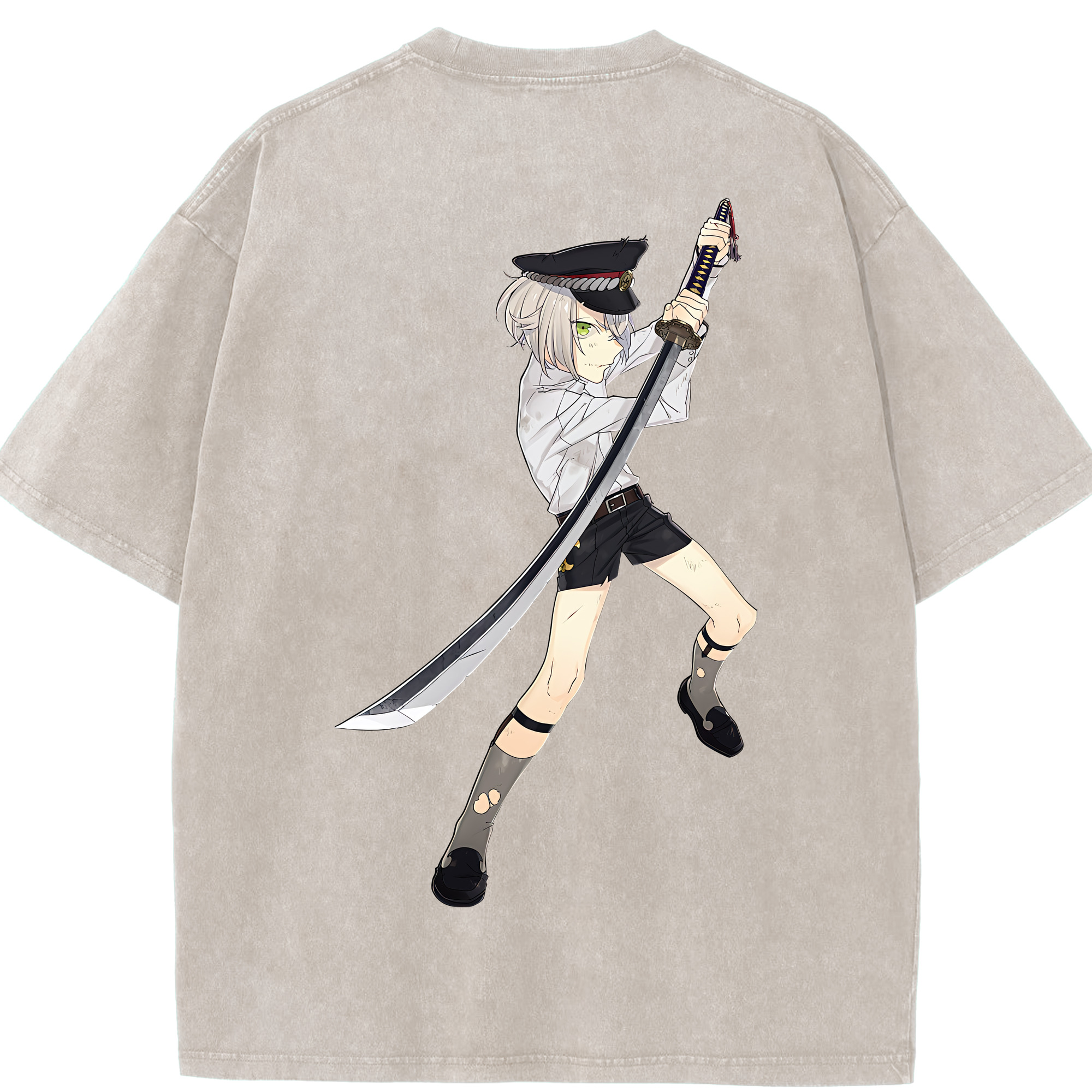 （画像用） 刀剣乱舞 Touken Ranbu 綿100% ヴィンテージ風 半袖Tシャツ（背面プリント）