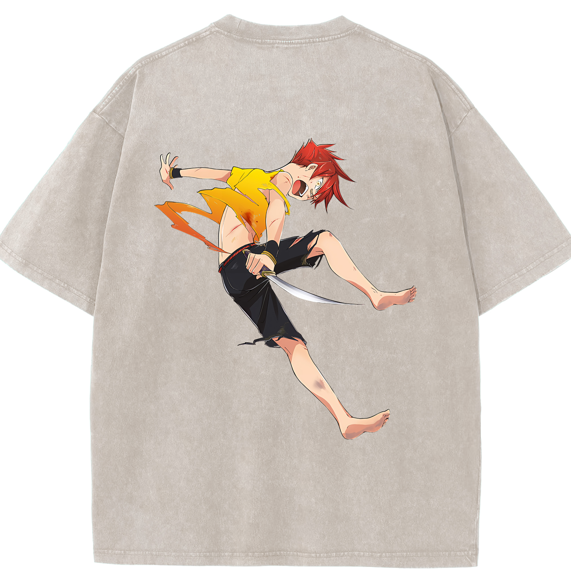 （画像用） 刀剣乱舞 Touken Ranbu 綿100% ヴィンテージ風 半袖Tシャツ（背面プリント）