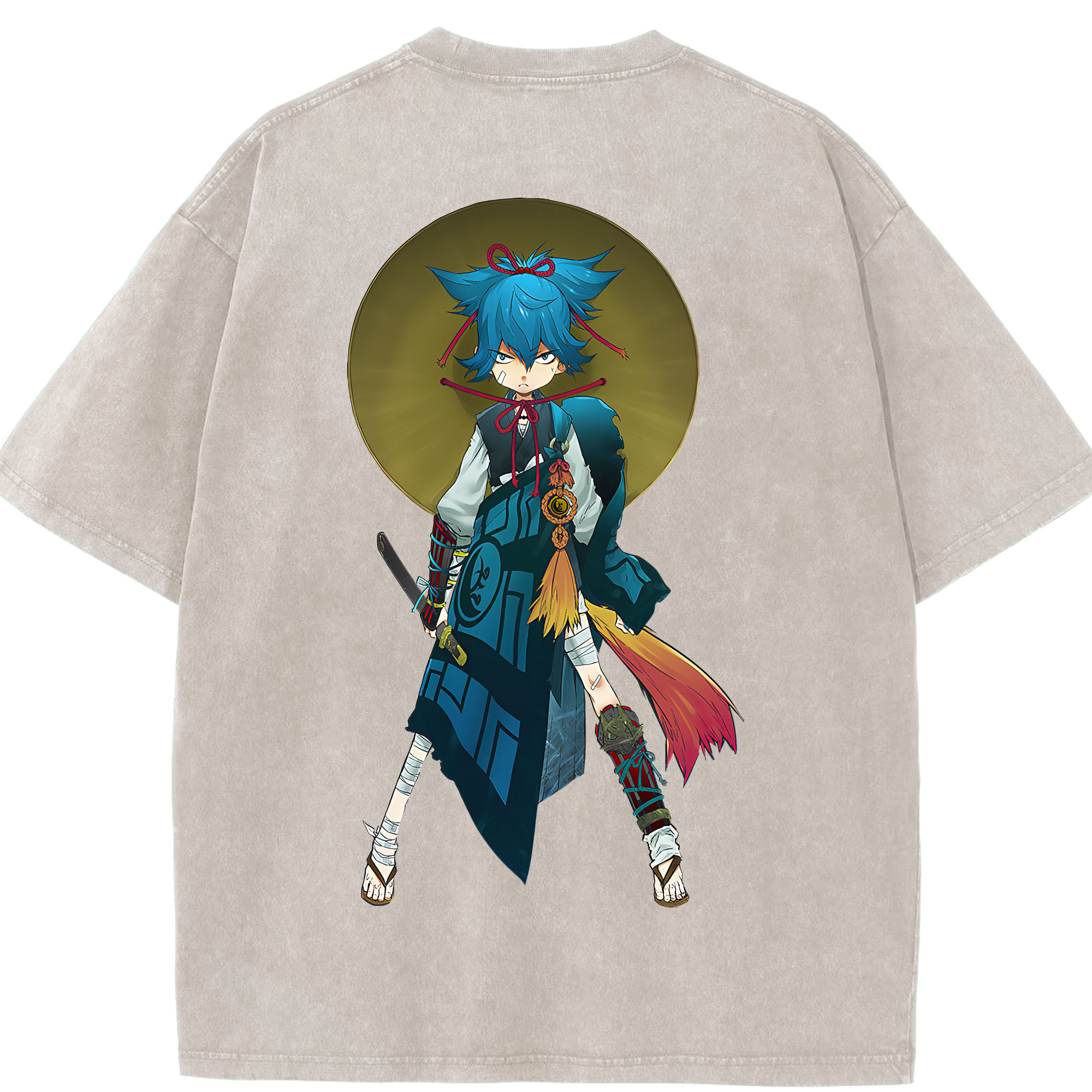 （画像用） 刀剣乱舞 Touken Ranbu 綿100% ヴィンテージ風 半袖Tシャツ（背面プリント）