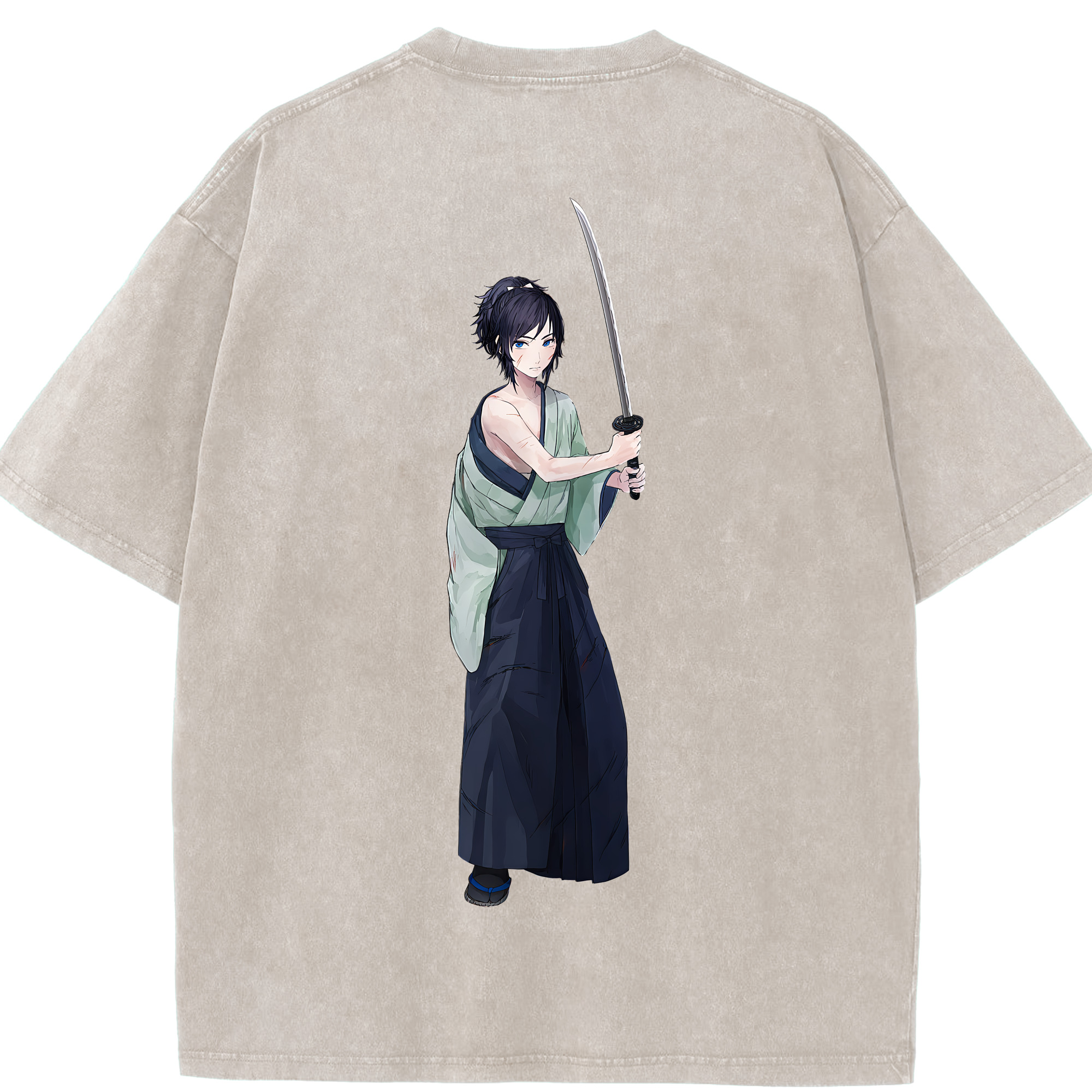 （画像用） 刀剣乱舞 Touken Ranbu 綿100% ヴィンテージ風 半袖Tシャツ（背面プリント）