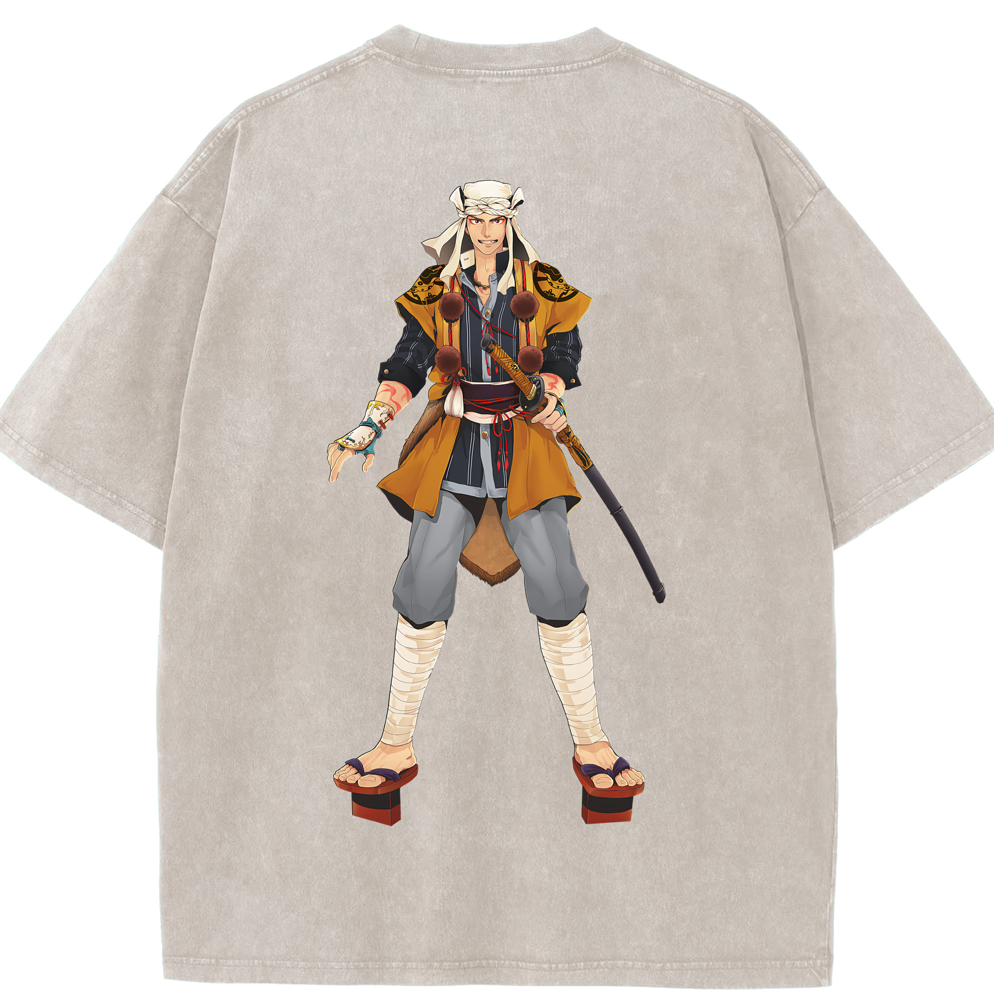 （画像用） 刀剣乱舞 Touken Ranbu 綿100% ヴィンテージ風 半袖Tシャツ（背面プリント）