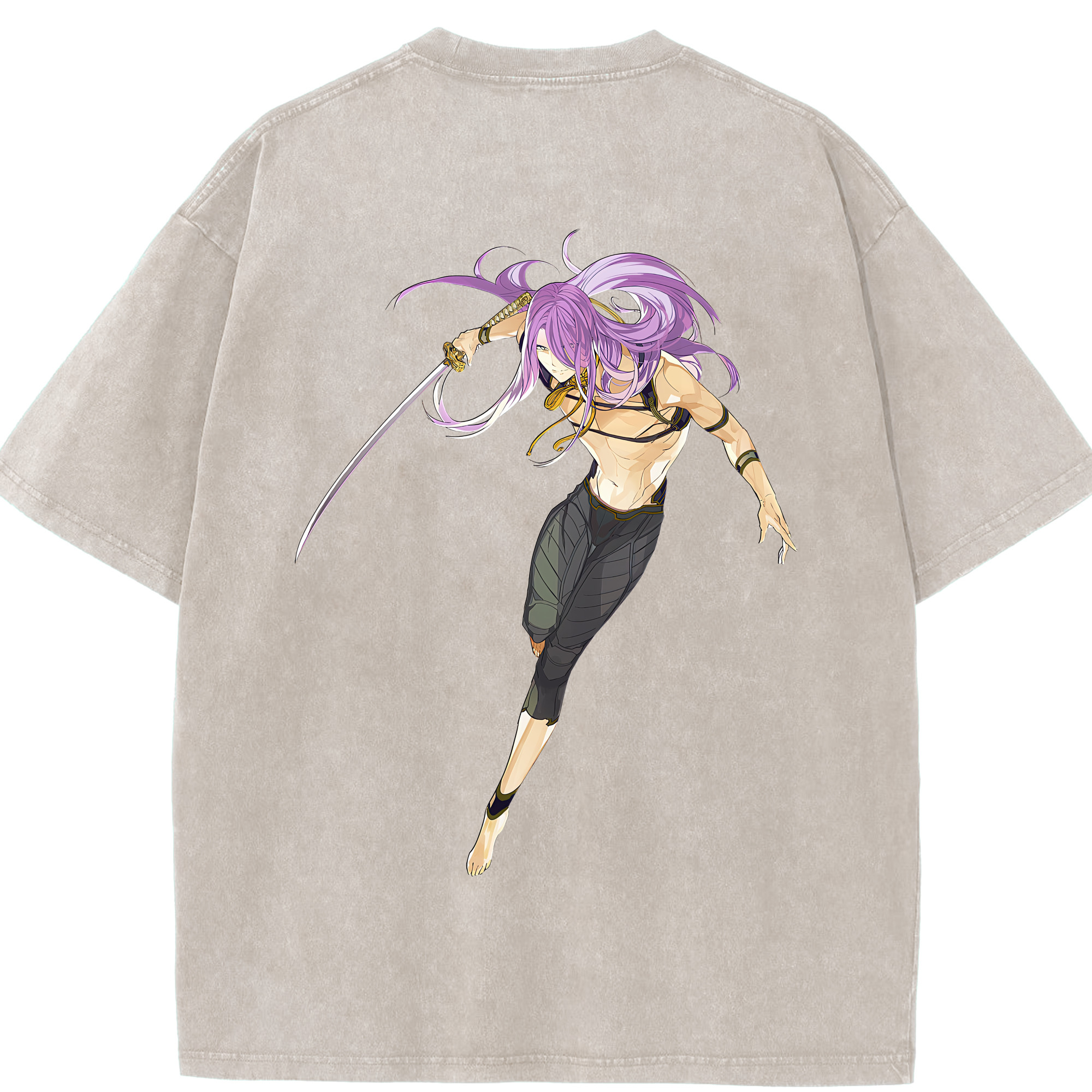 （画像用） 刀剣乱舞 Touken Ranbu 綿100% ヴィンテージ風 半袖Tシャツ（背面プリント）