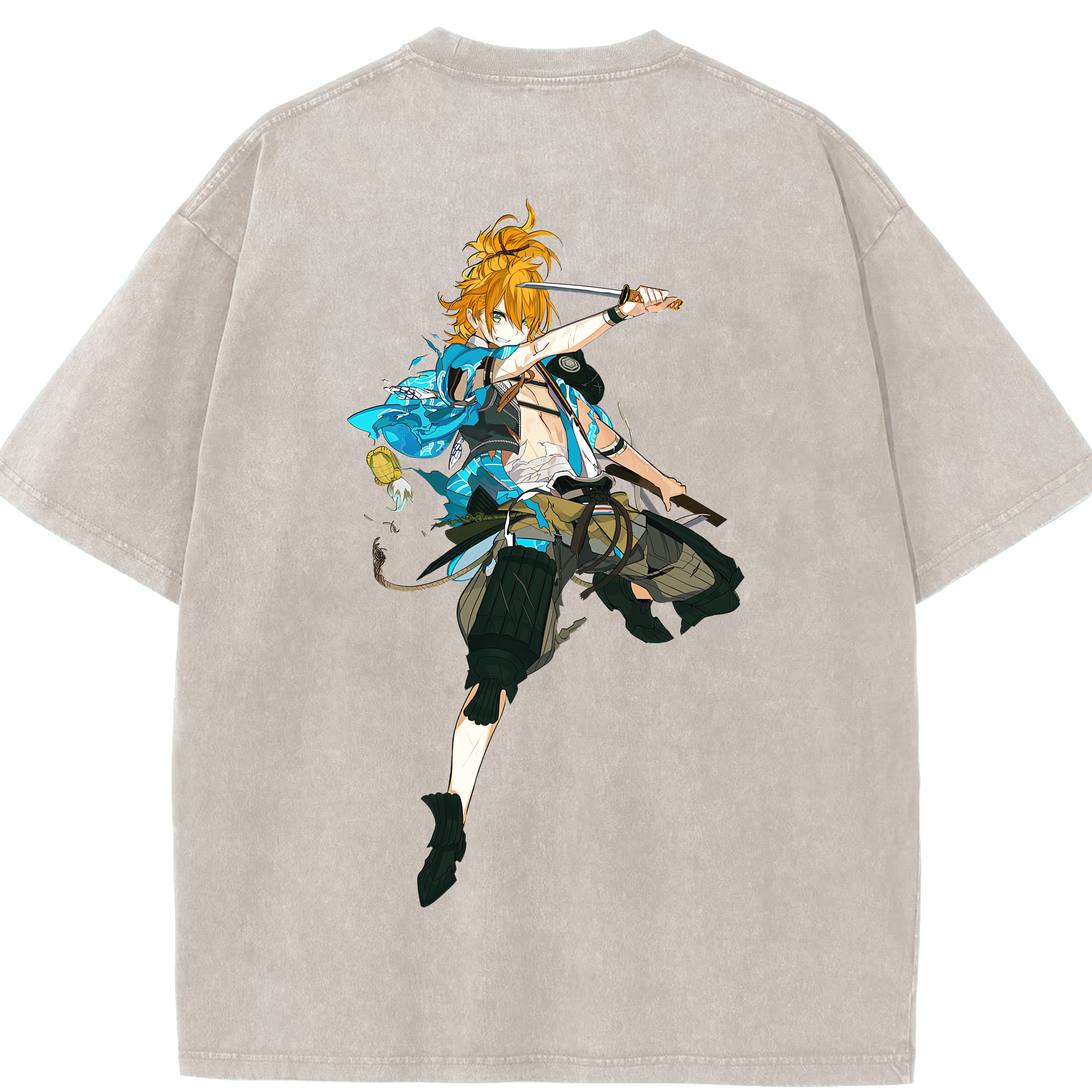 （画像用） 刀剣乱舞 Touken Ranbu 綿100% ヴィンテージ風 半袖Tシャツ（背面プリント）