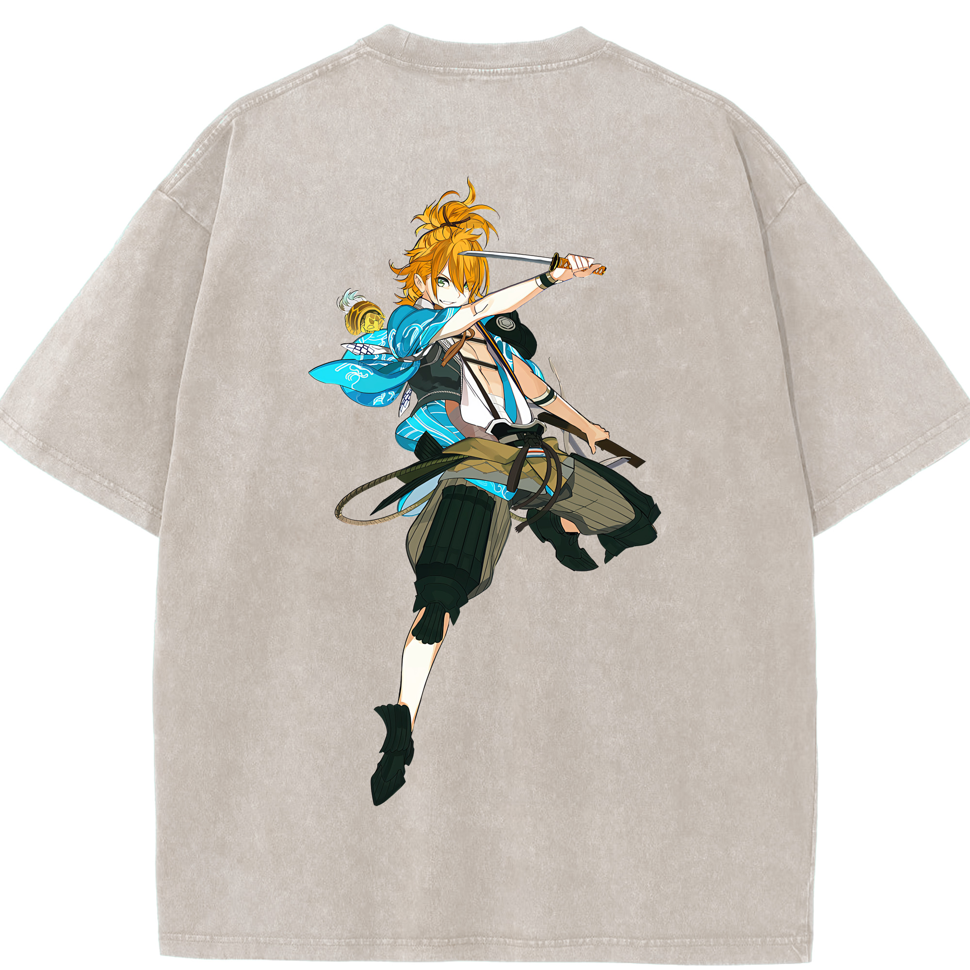 （画像用） 刀剣乱舞 Touken Ranbu 綿100% ヴィンテージ風 半袖Tシャツ（背面プリント）