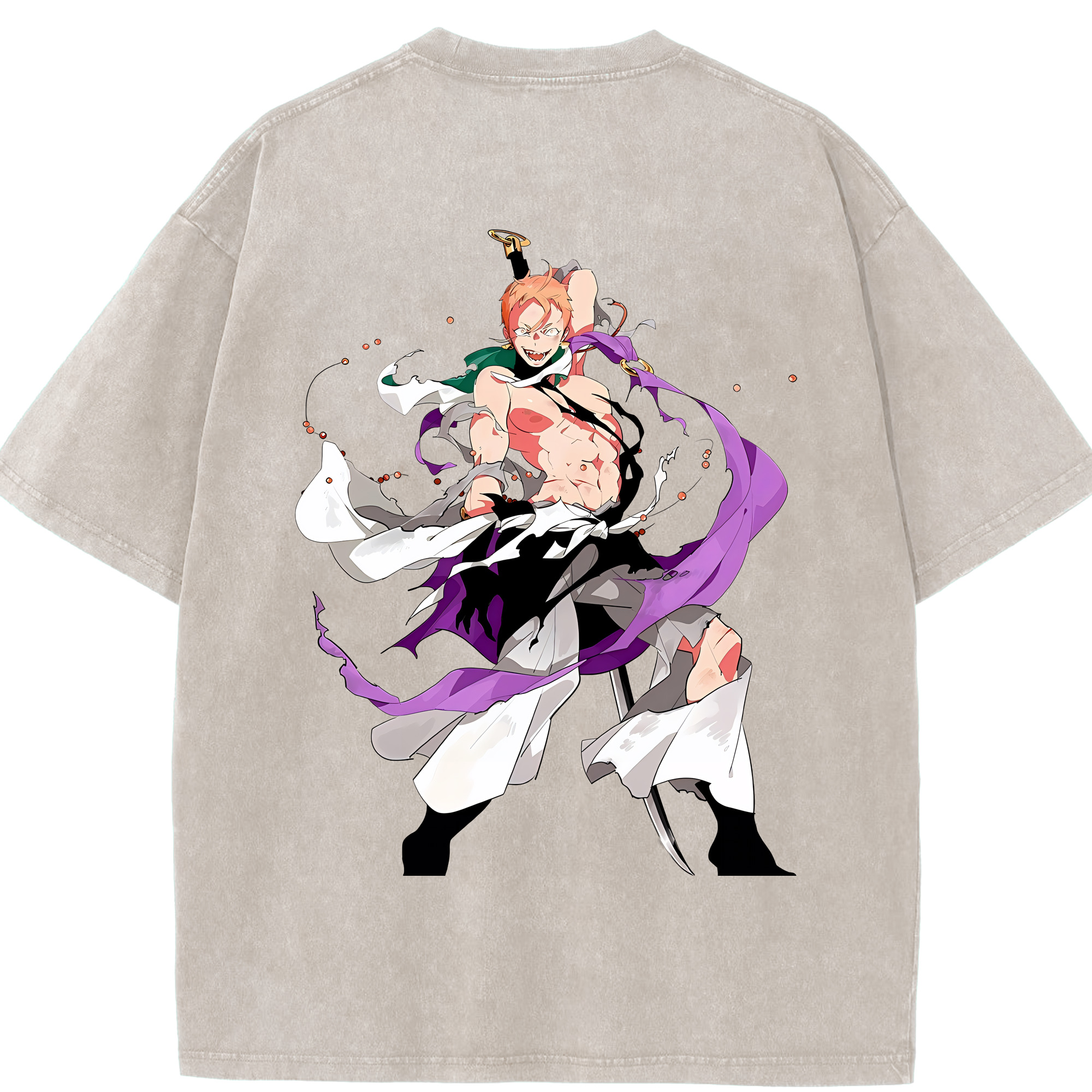 （画像用） 刀剣乱舞 Touken Ranbu 綿100% ヴィンテージ風 半袖Tシャツ（背面プリント）