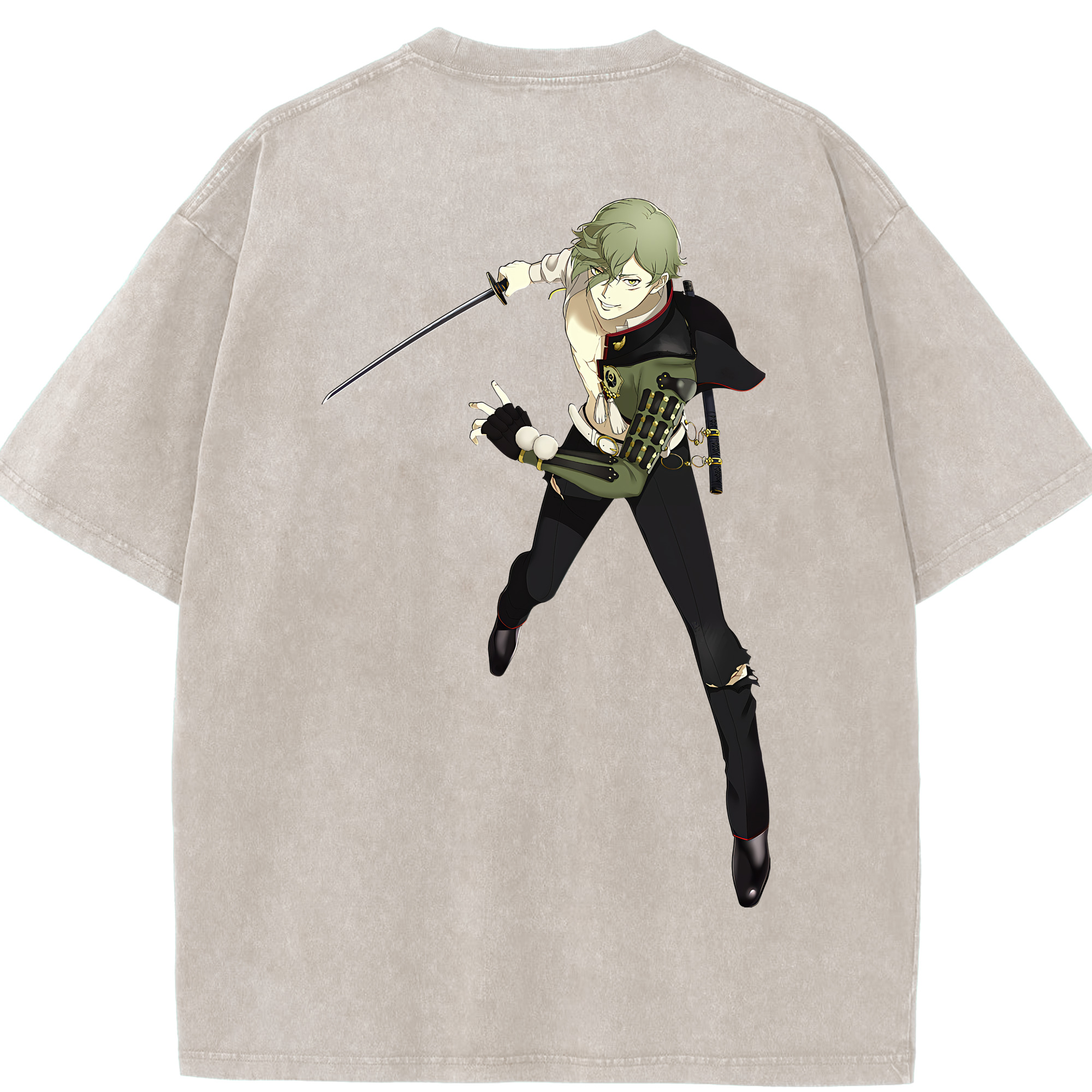 （画像用） 刀剣乱舞 Touken Ranbu 綿100% ヴィンテージ風 半袖Tシャツ（背面プリント）
