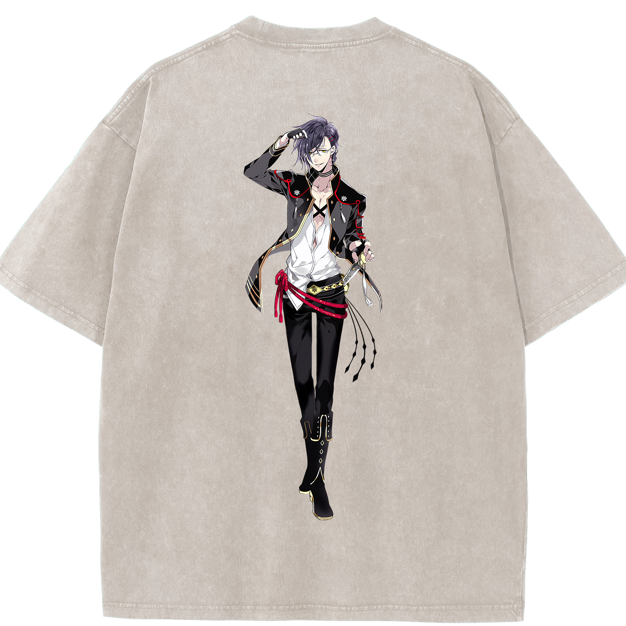 （画像用） 刀剣乱舞 Touken Ranbu 綿100% ヴィンテージ風 半袖Tシャツ（背面プリント）
