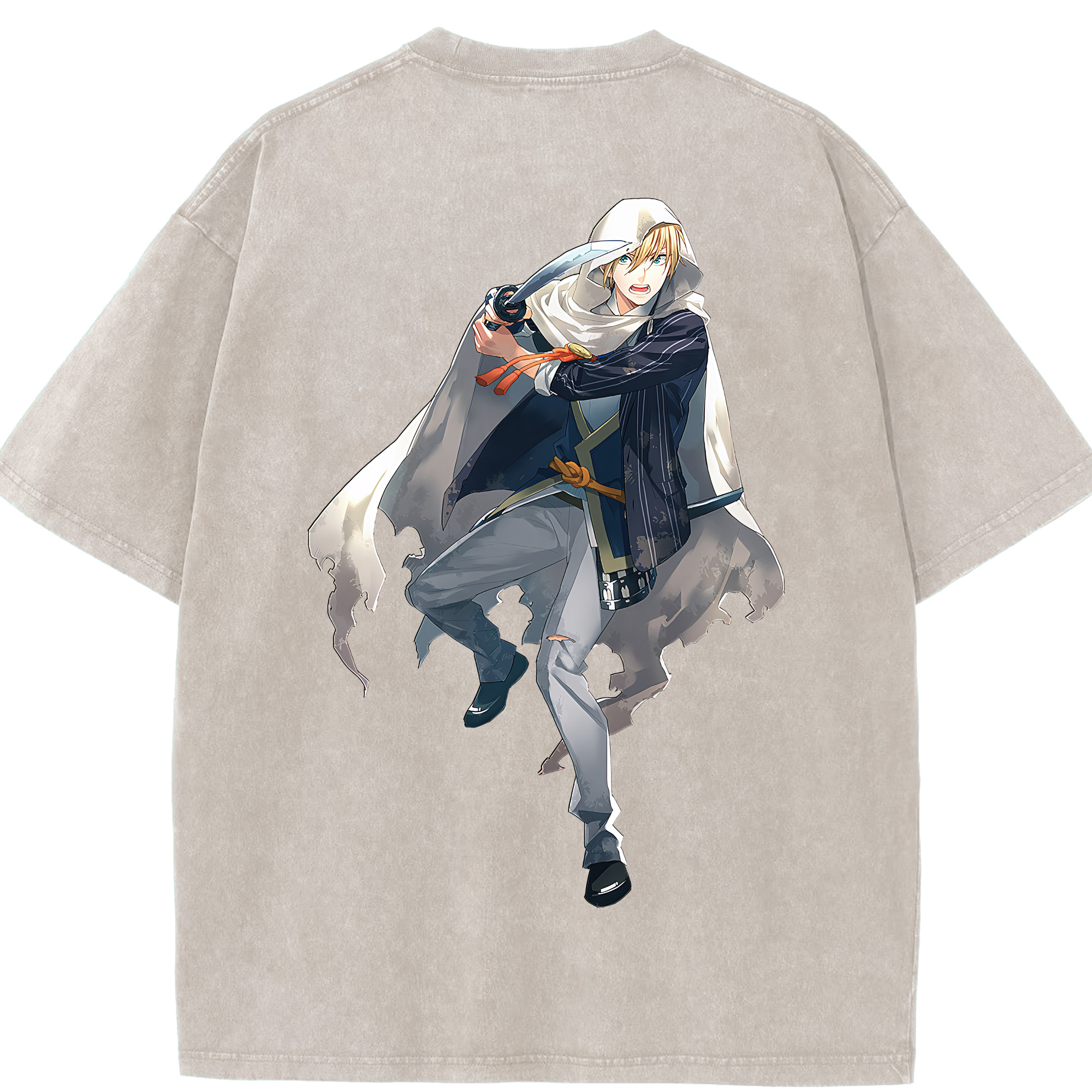 （画像用） 刀剣乱舞 Touken Ranbu 綿100% ヴィンテージ風 半袖Tシャツ（背面プリント）