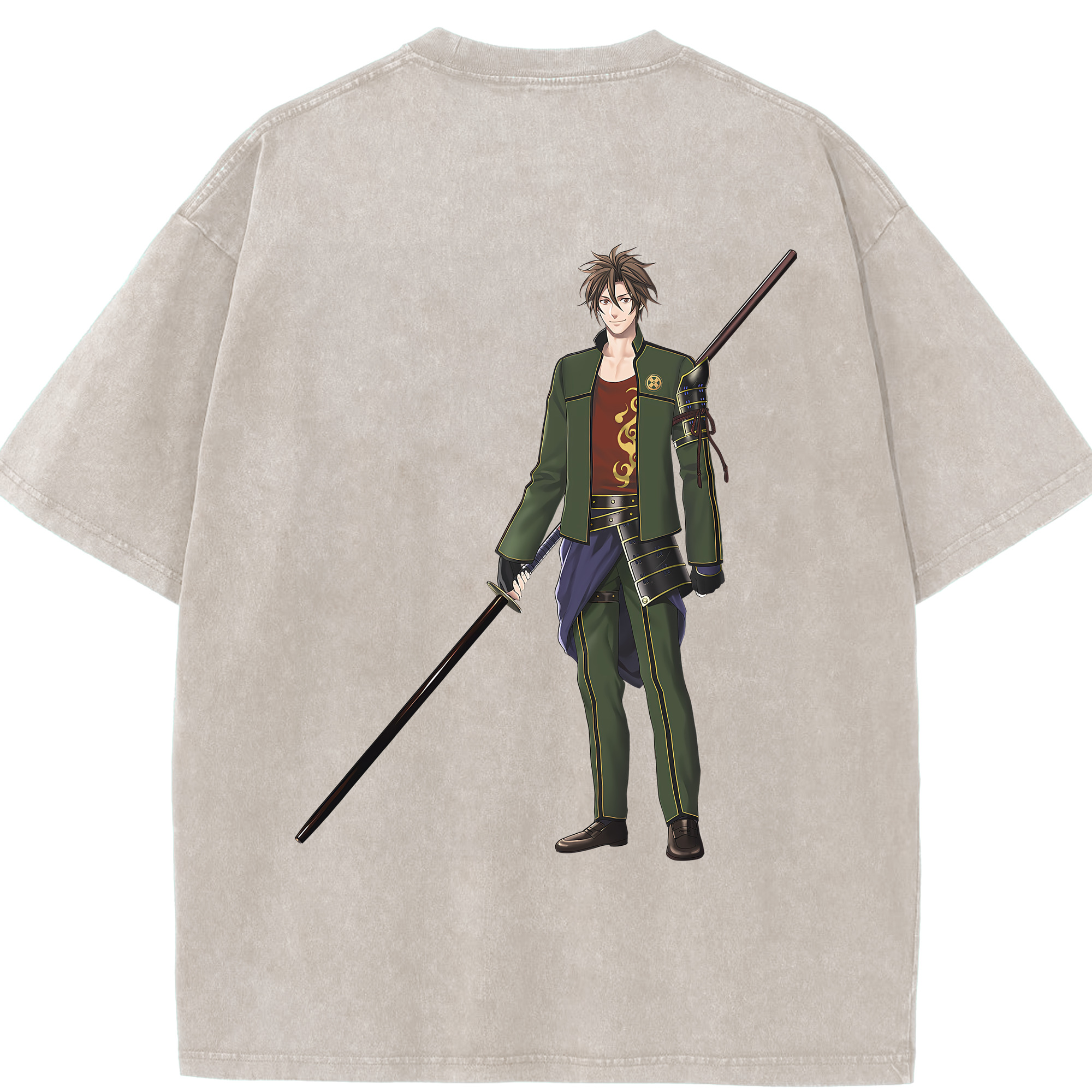（画像用） 刀剣乱舞 Touken Ranbu 綿100% ヴィンテージ風 半袖Tシャツ（背面プリント）