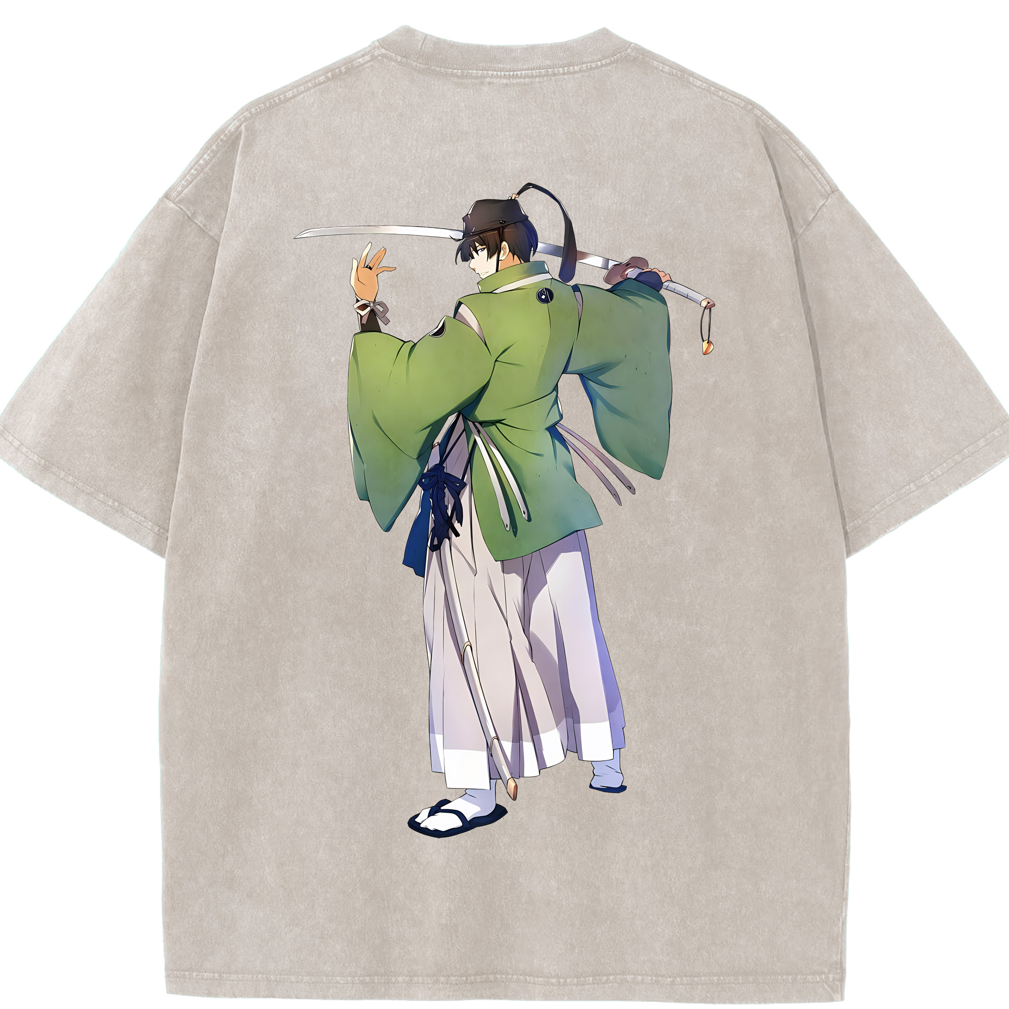 （画像用） 刀剣乱舞 Touken Ranbu 綿100% ヴィンテージ風 半袖Tシャツ（背面プリント）