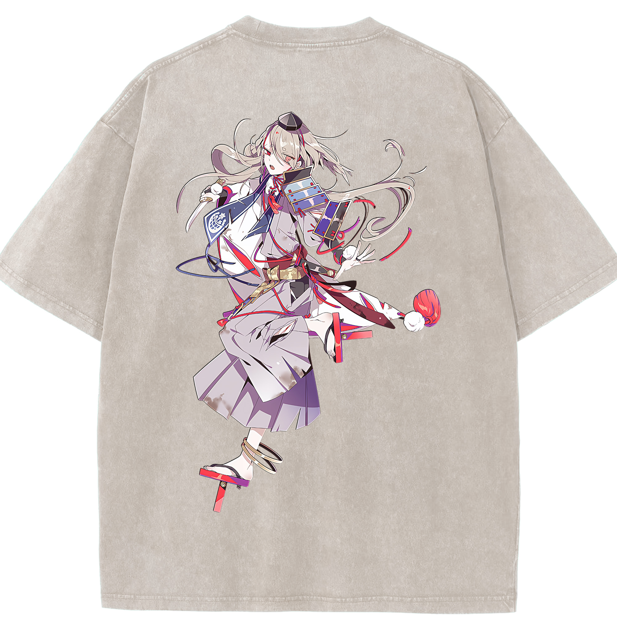 （画像用） 刀剣乱舞 Touken Ranbu 綿100% ヴィンテージ風 半袖Tシャツ（背面プリント）