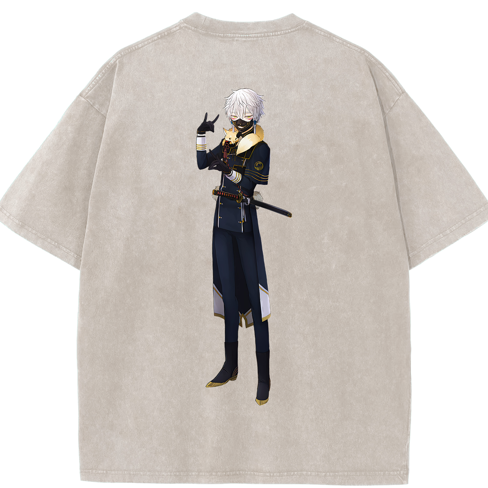 （画像用） 刀剣乱舞 Touken Ranbu 綿100% ヴィンテージ風 半袖Tシャツ（背面プリント）
