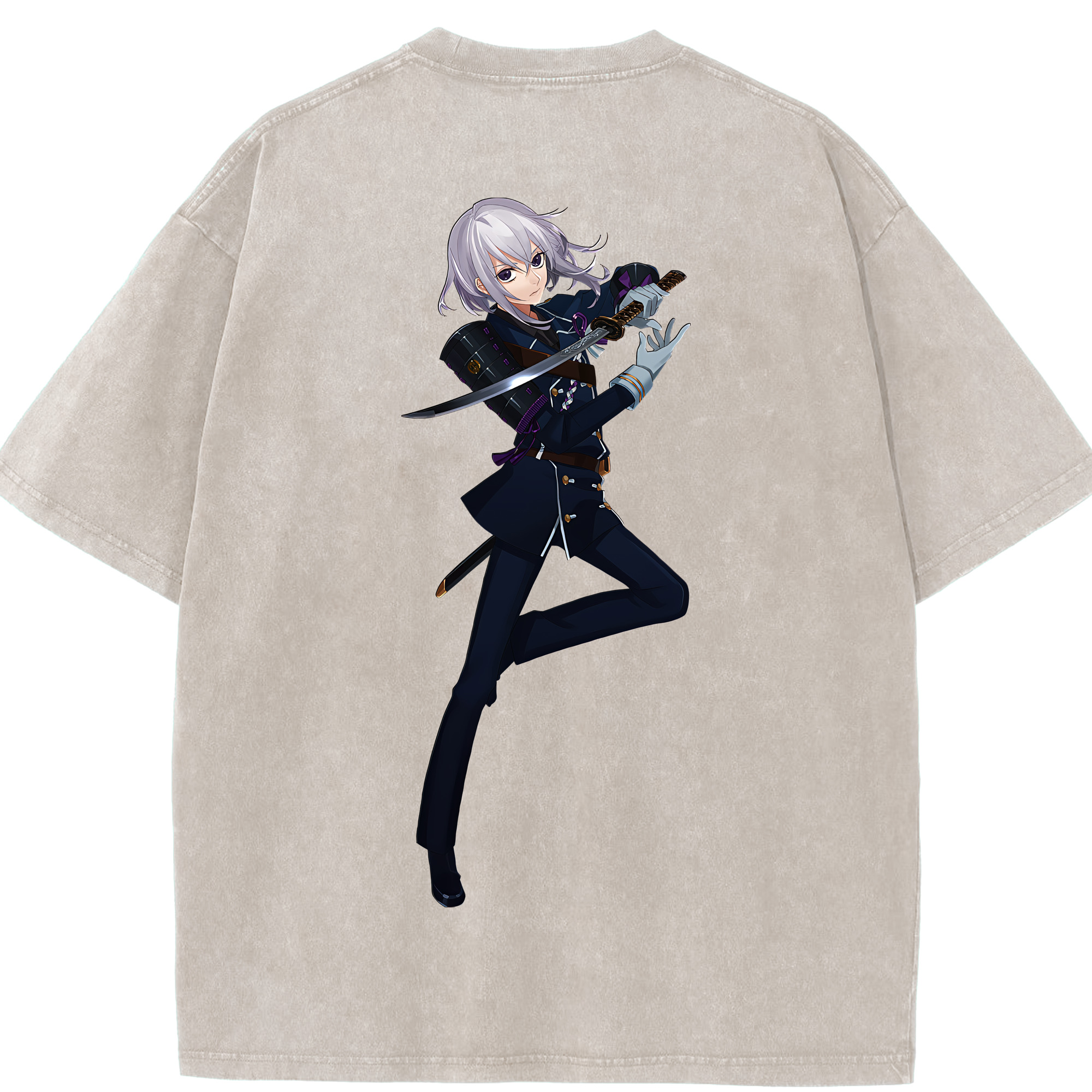 （画像用） 刀剣乱舞 Touken Ranbu 綿100% ヴィンテージ風 半袖Tシャツ（背面プリント）