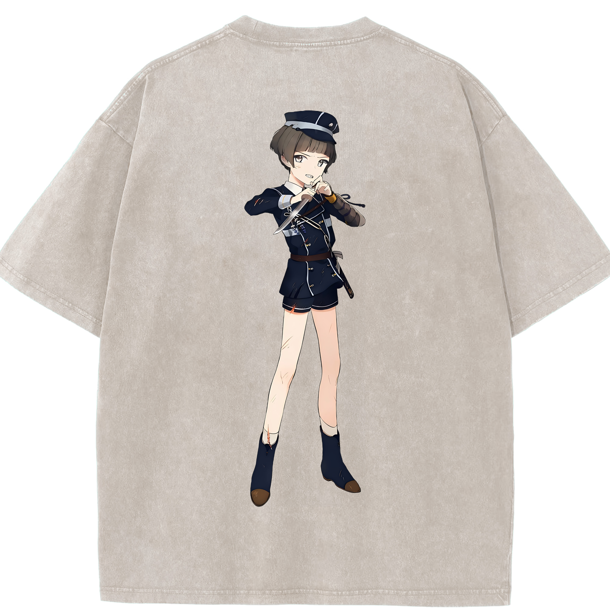 （画像用） 刀剣乱舞 Touken Ranbu 綿100% ヴィンテージ風 半袖Tシャツ（背面プリント）