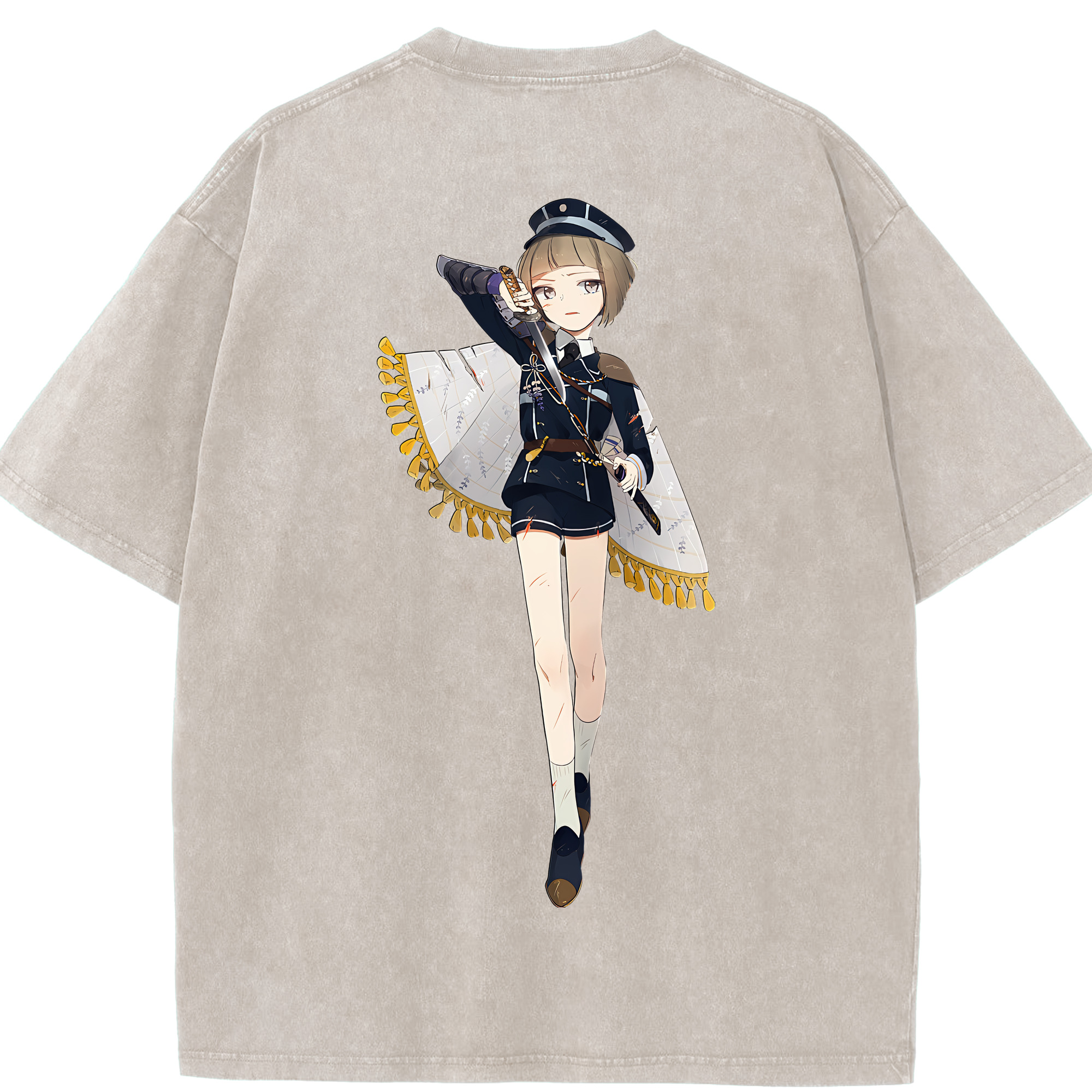 （画像用） 刀剣乱舞 Touken Ranbu 綿100% ヴィンテージ風 半袖Tシャツ（背面プリント）