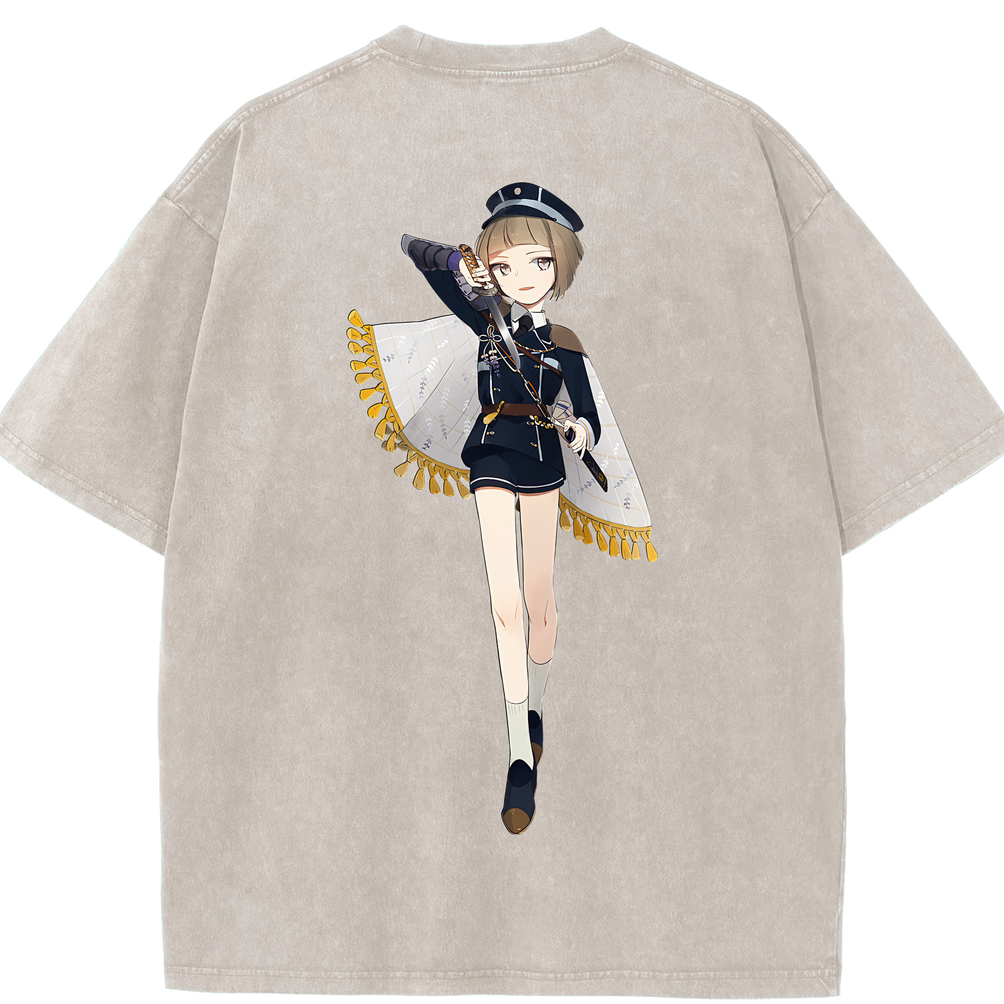 （画像用） 刀剣乱舞 Touken Ranbu 綿100% ヴィンテージ風 半袖Tシャツ（背面プリント）