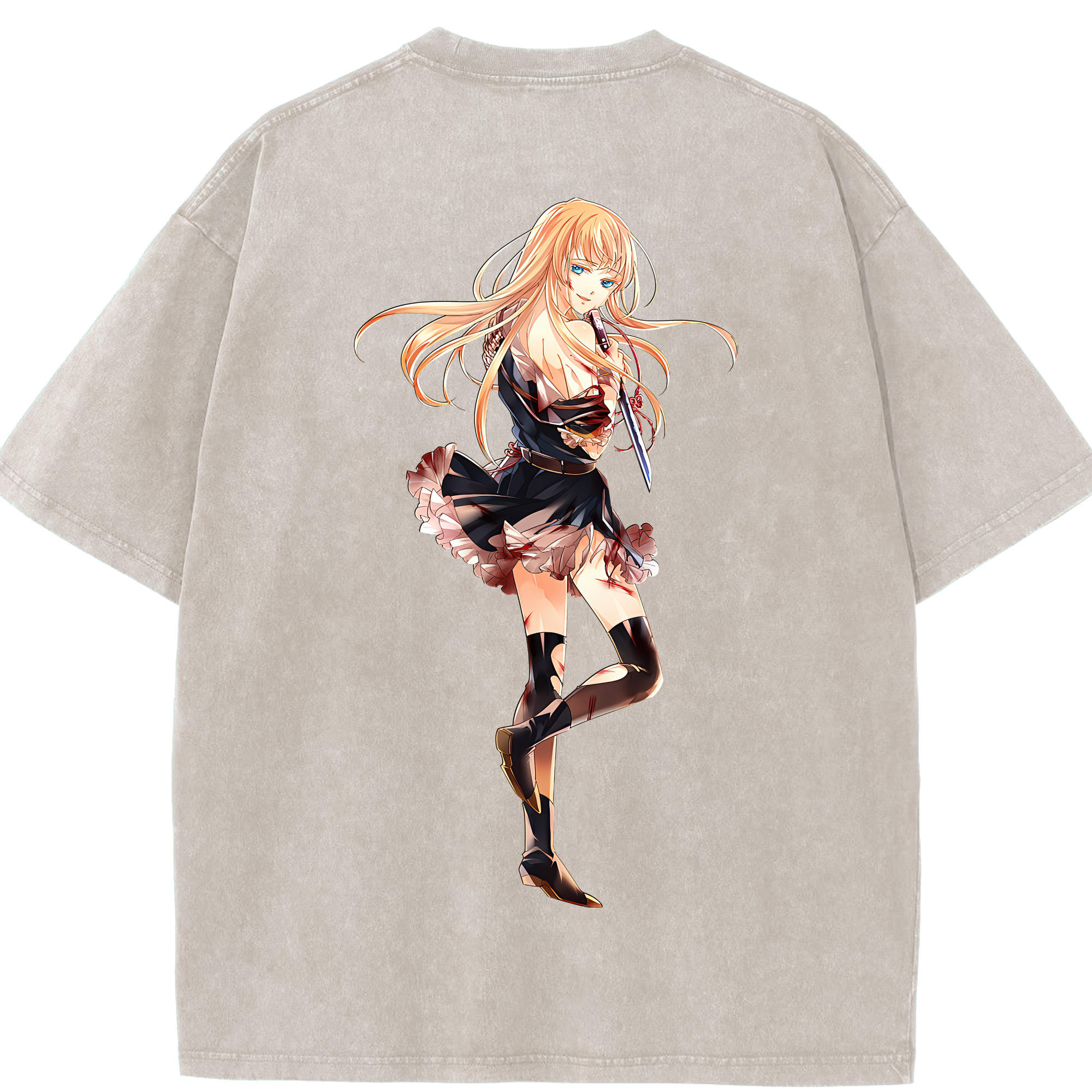 （画像用） 刀剣乱舞 Touken Ranbu 綿100% ヴィンテージ風 半袖Tシャツ（背面プリント）