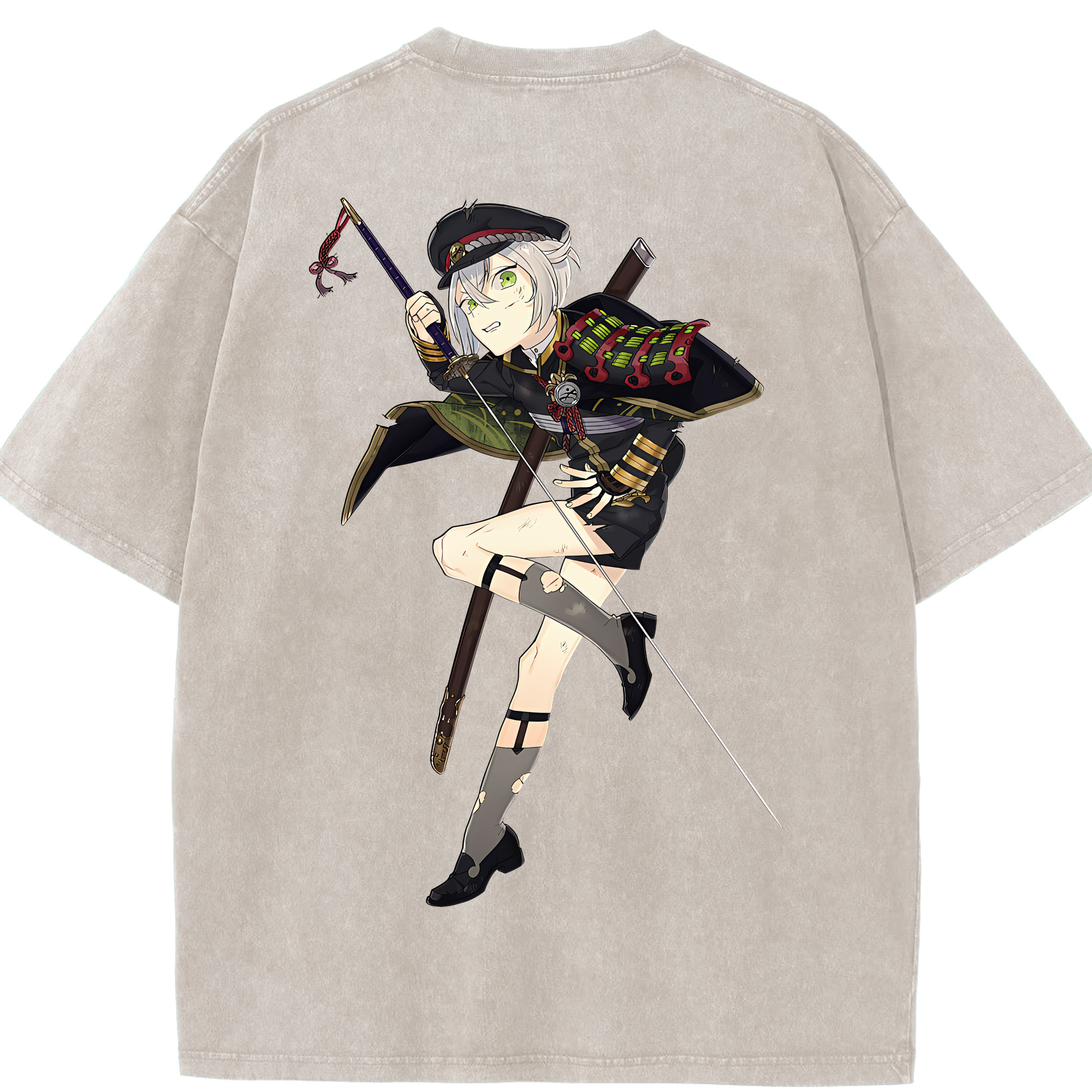 （画像用） 刀剣乱舞 Touken Ranbu 綿100% ヴィンテージ風 半袖Tシャツ（背面プリント）