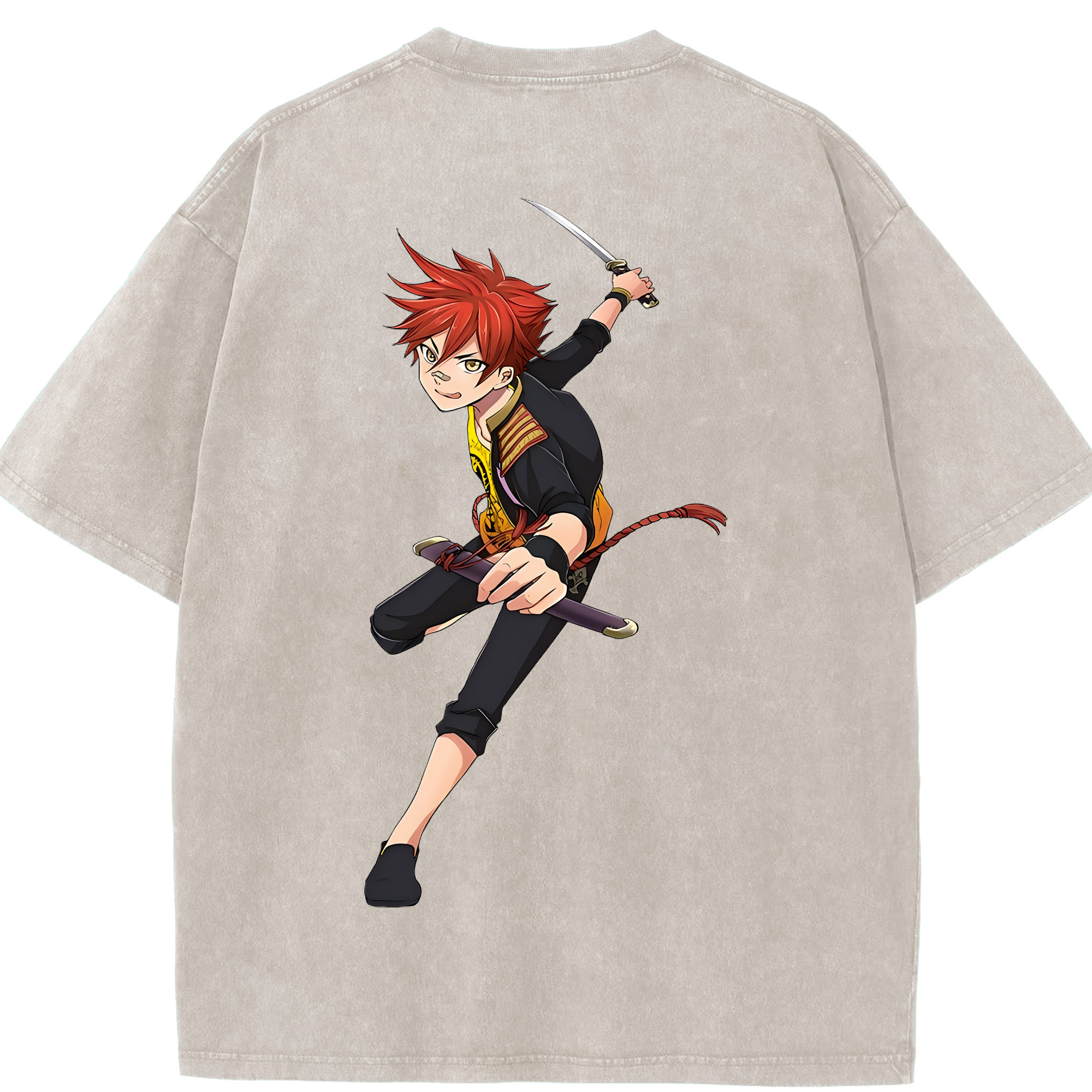 （画像用） 刀剣乱舞 Touken Ranbu 綿100% ヴィンテージ風 半袖Tシャツ（背面プリント）