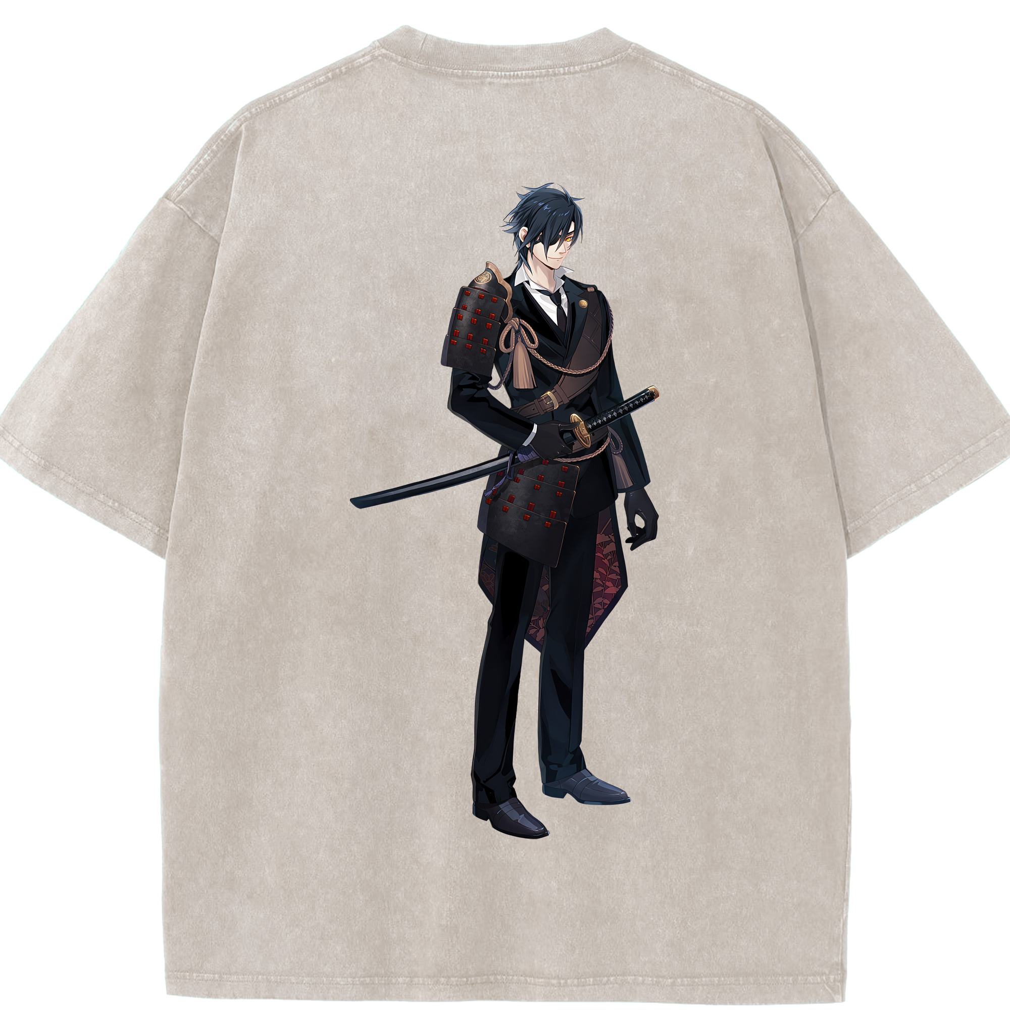 （画像用） 刀剣乱舞 Touken Ranbu 綿100% ヴィンテージ風 半袖Tシャツ（背面プリント）
