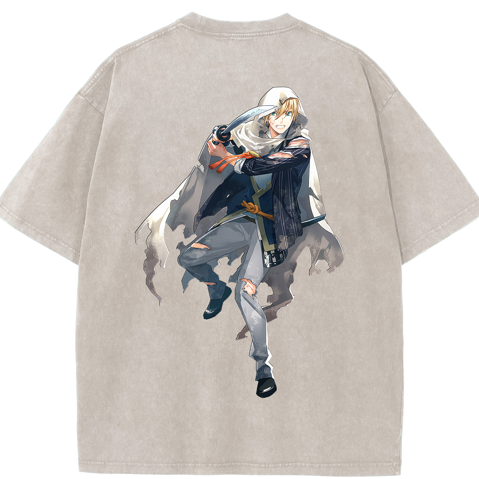 （画像用） 刀剣乱舞 Touken Ranbu 綿100% ヴィンテージ風 半袖Tシャツ（背面プリント）