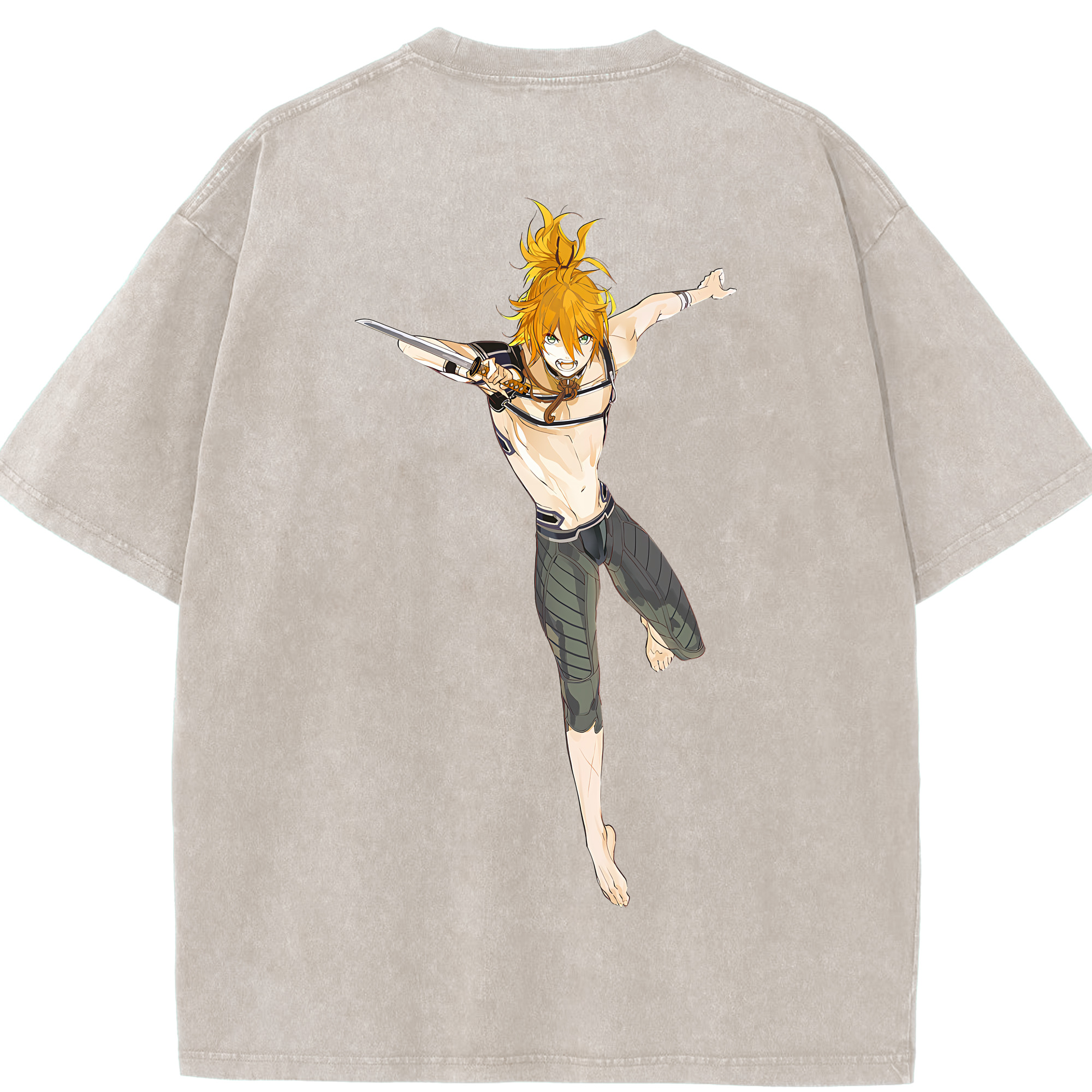 （画像用） 刀剣乱舞 Touken Ranbu 綿100% ヴィンテージ風 半袖Tシャツ（背面プリント）