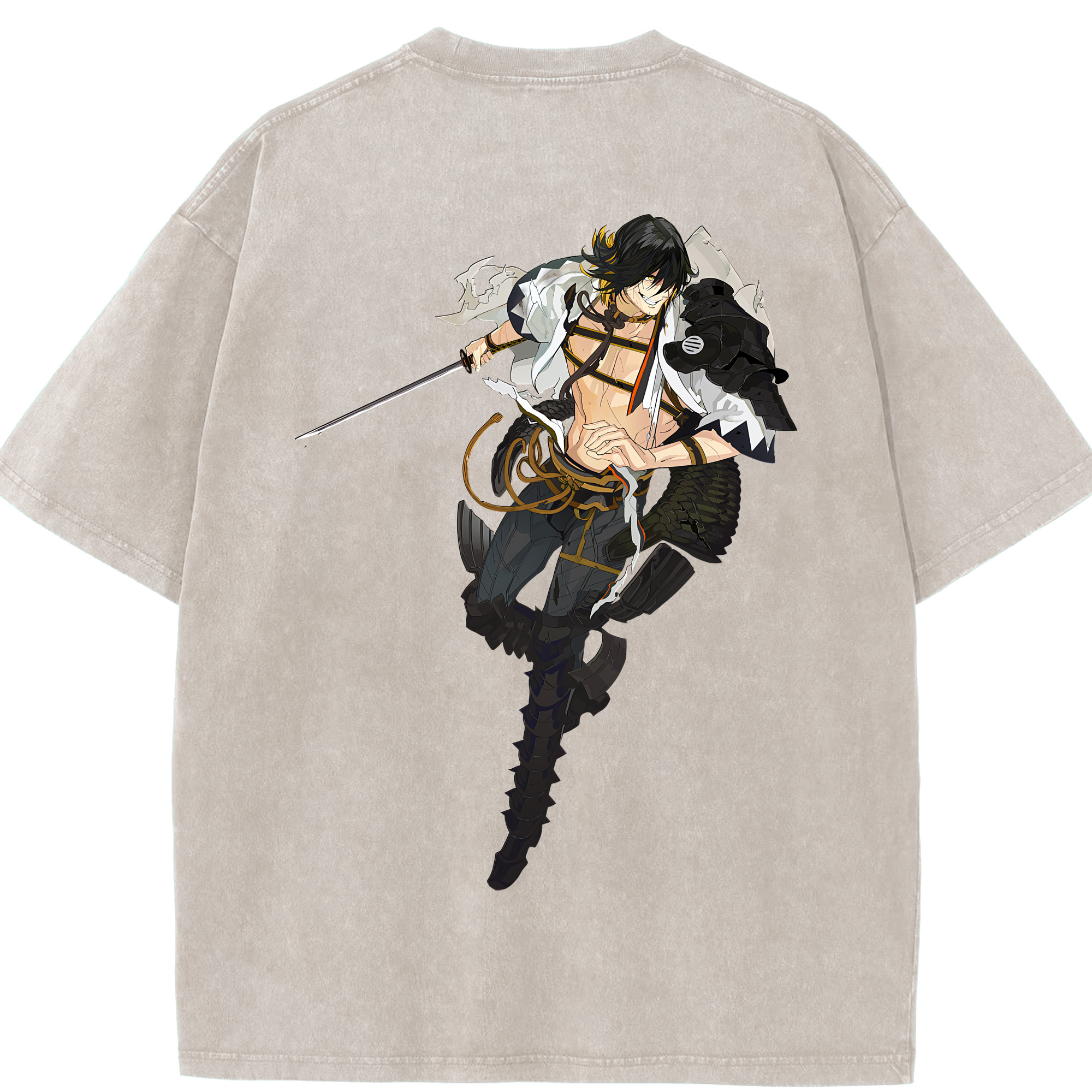 （画像用） 刀剣乱舞 Touken Ranbu 綿100% ヴィンテージ風 半袖Tシャツ（背面プリント）