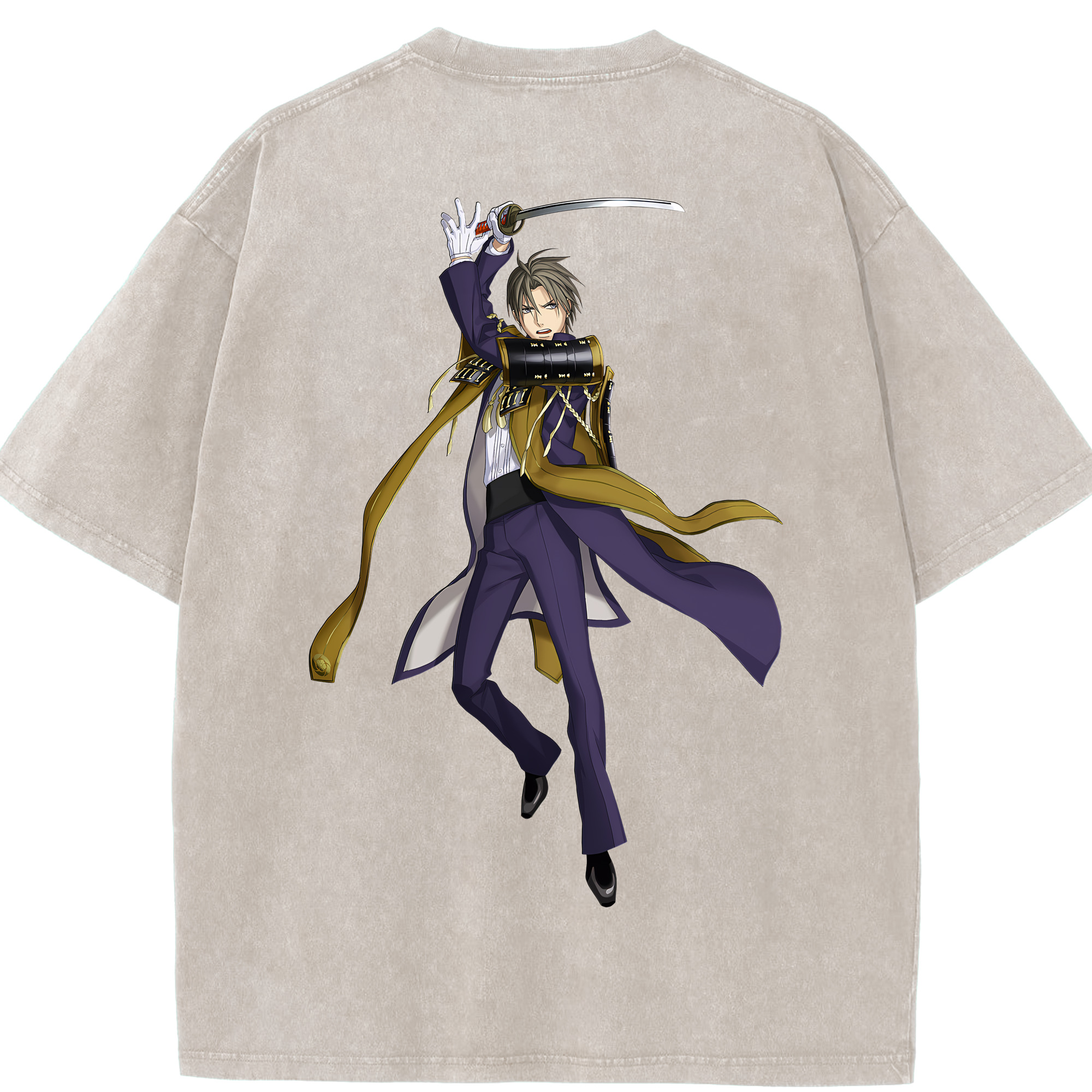 （画像用） 刀剣乱舞 Touken Ranbu 綿100% ヴィンテージ風 半袖Tシャツ（背面プリント）