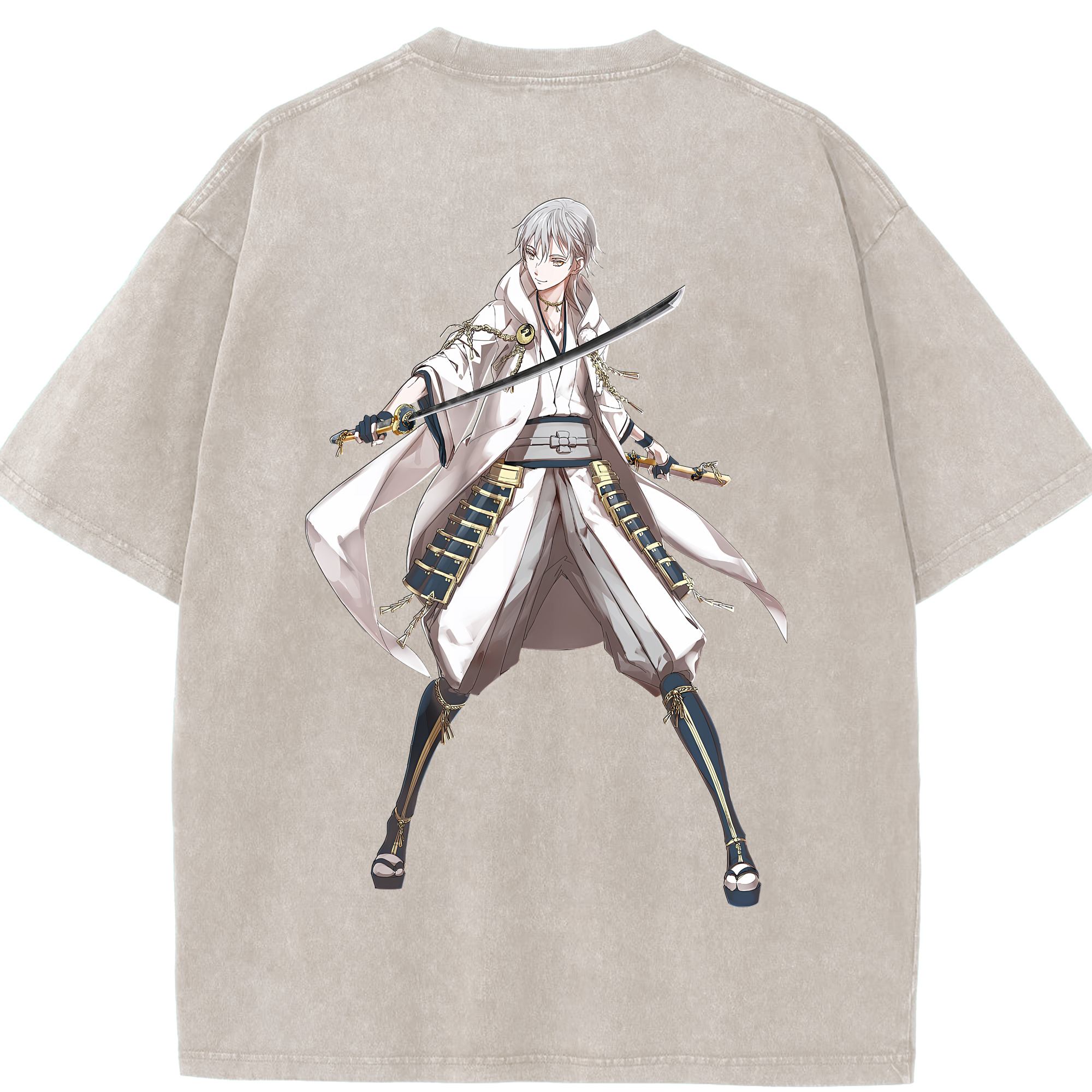 （画像用） 刀剣乱舞 Touken Ranbu 綿100% ヴィンテージ風 半袖Tシャツ（背面プリント）