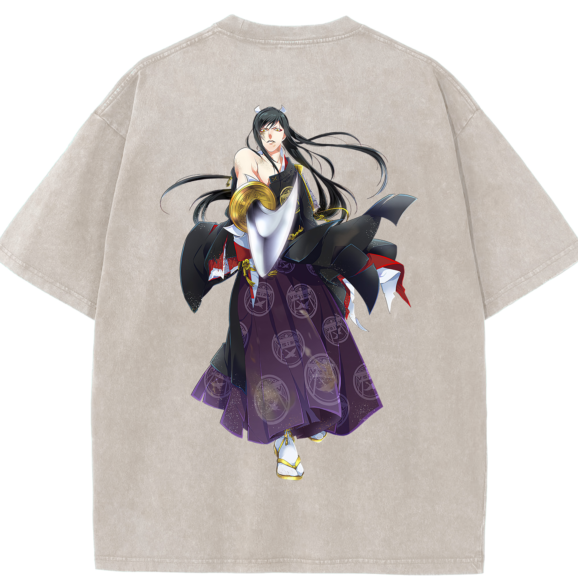 （画像用） 刀剣乱舞 Touken Ranbu 綿100% ヴィンテージ風 半袖Tシャツ（背面プリント）
