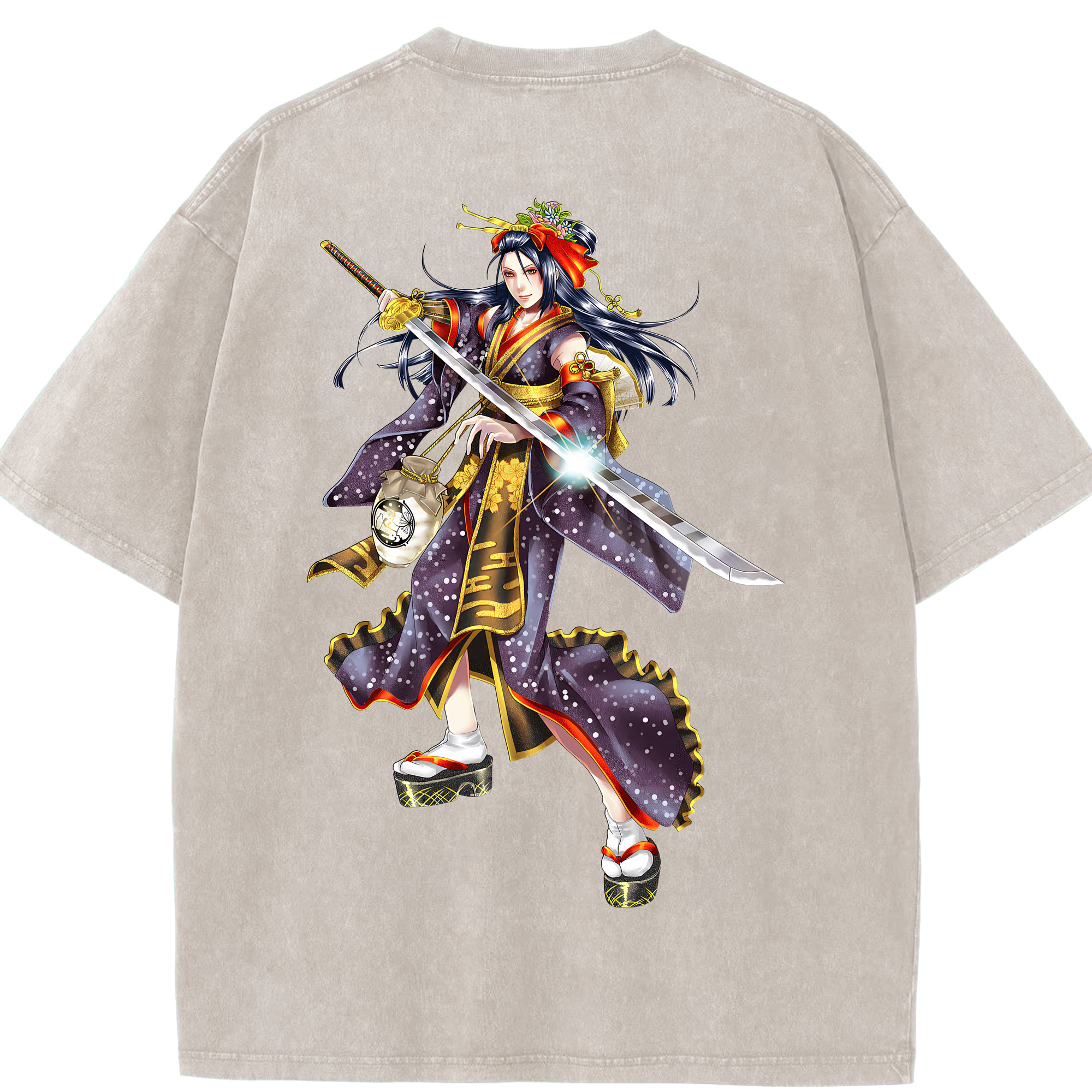 （画像用） 刀剣乱舞 Touken Ranbu 綿100% ヴィンテージ風 半袖Tシャツ（背面プリント）