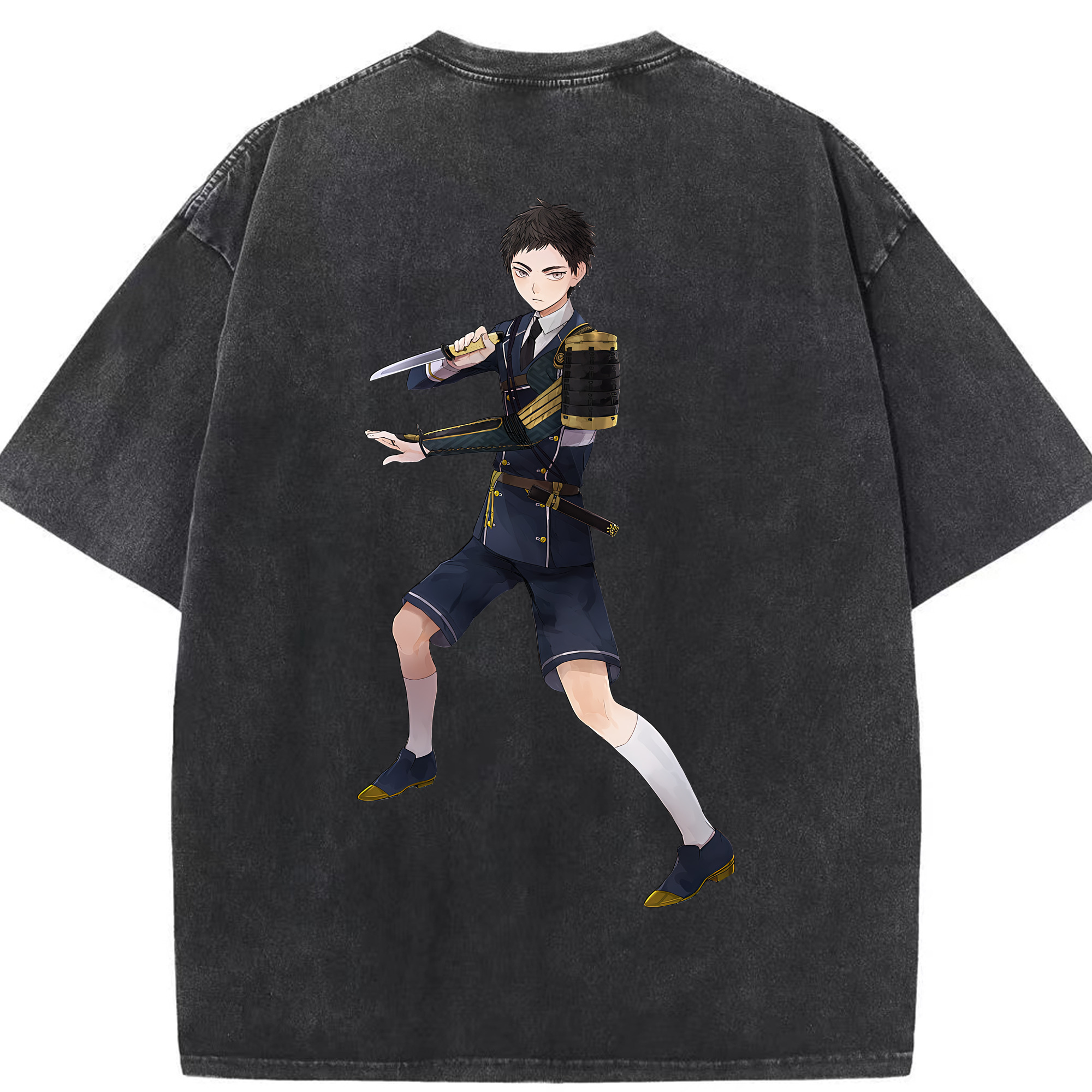 （画像用） 刀剣乱舞 Touken Ranbu 綿100% ヴィンテージ風 半袖Tシャツ（背面プリント）